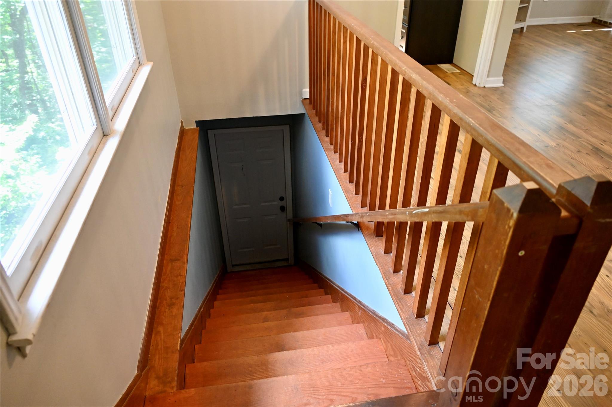 Stairs to Basement Garage - 3166 Holly Road, Connelly Springs
