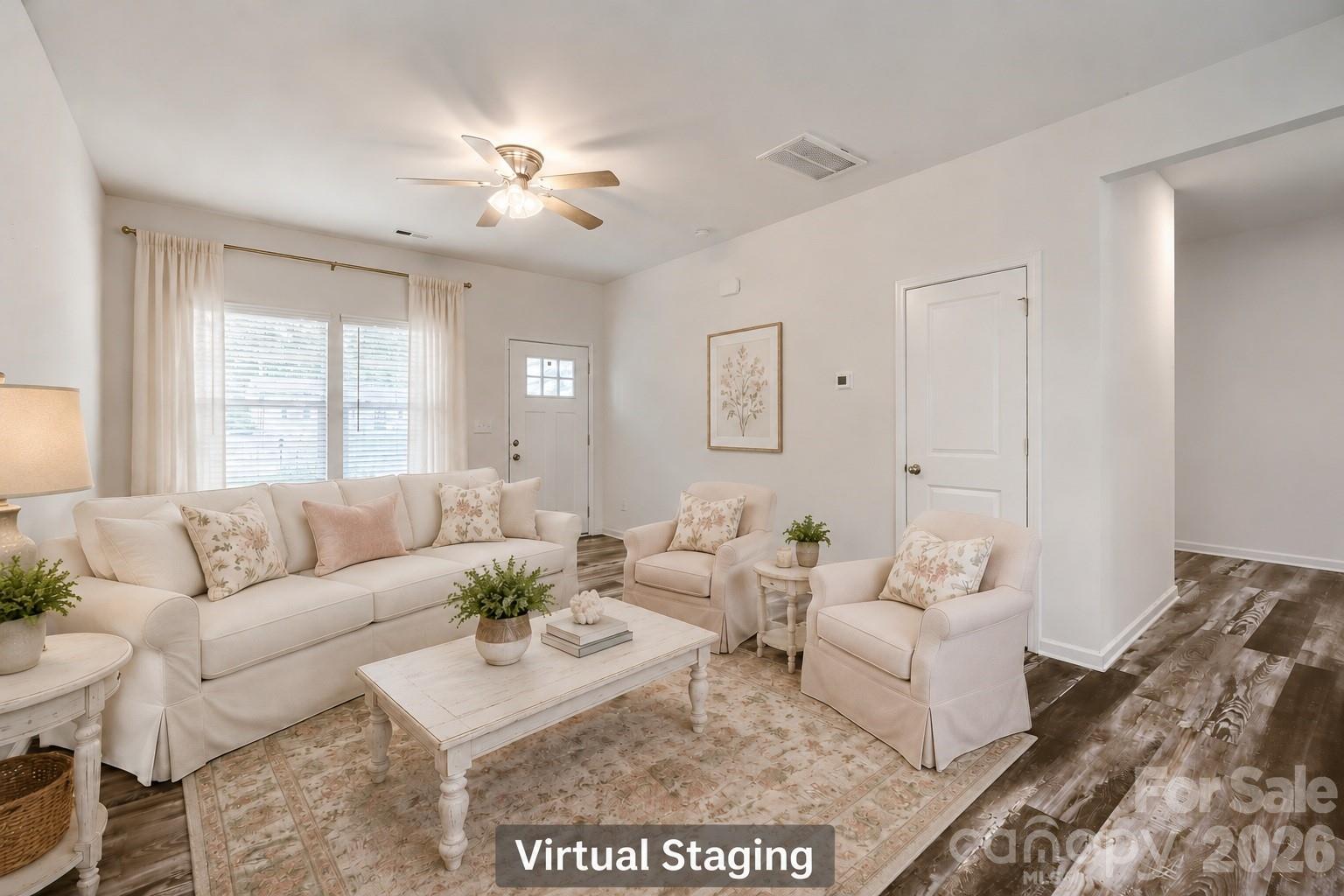 Great Room Virtual Staging - 244 Valleybrook Lane, Troutman