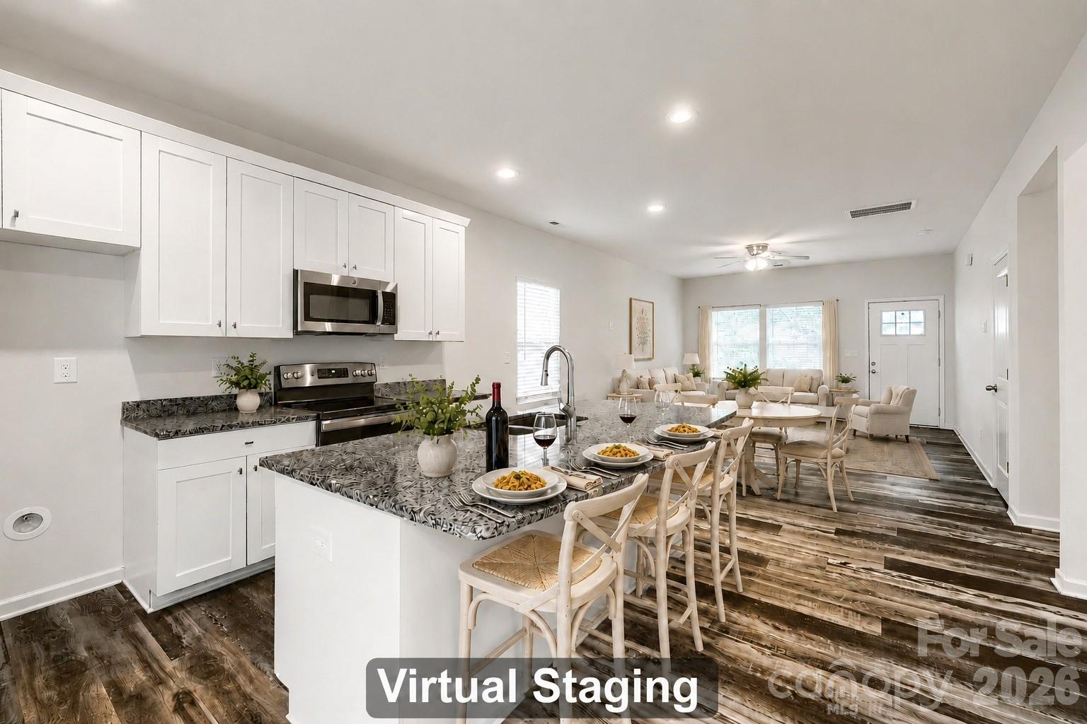 Kitchen Virtual Staging - 244 Valleybrook Lane, Troutman