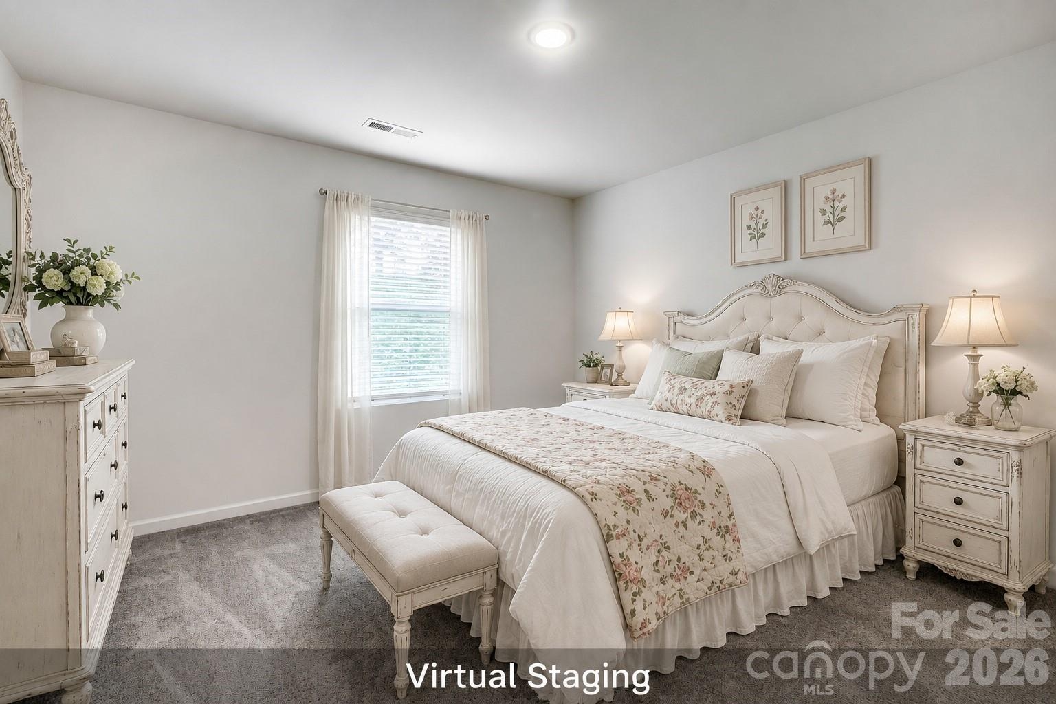 Primary Bedroom Virtual Staging - 244 Valleybrook Lane, Troutman