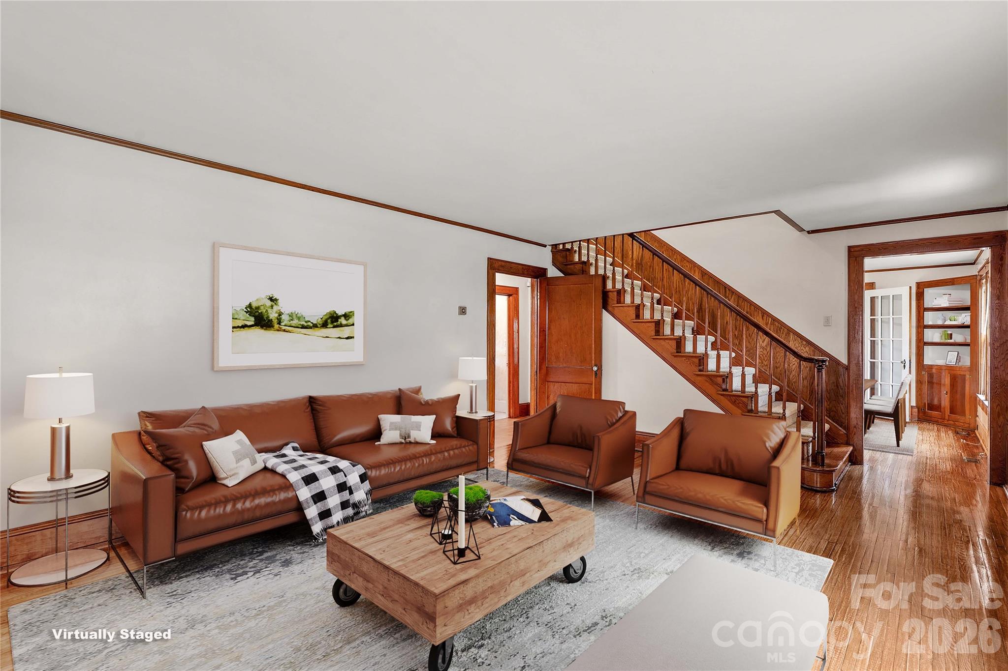 Living room and staircase to 2nd floor can accommodate almost any style you prefer. Dining room to the right. - 615 S Church Street, Salisbury