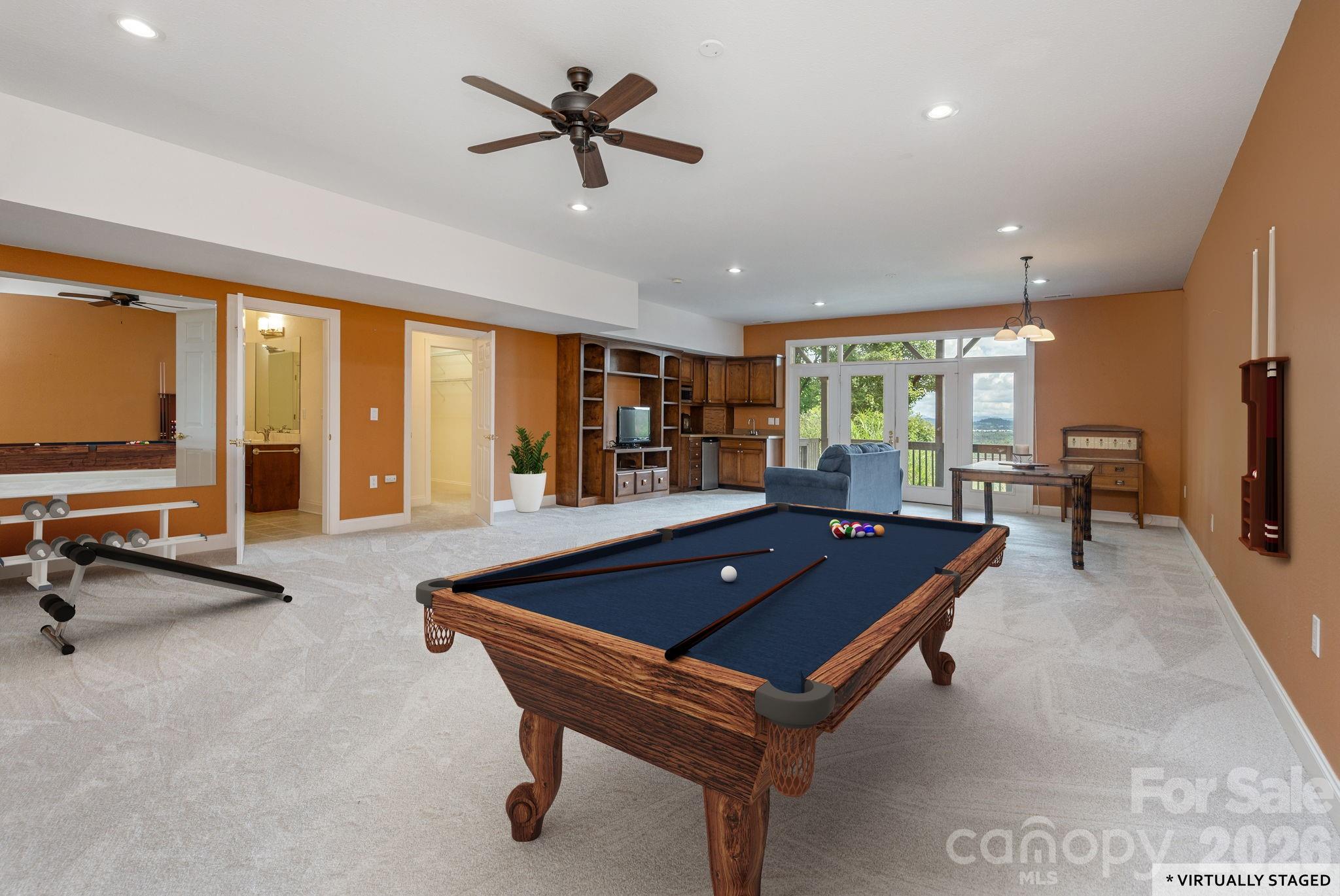 Rec Room with wet Bar (virtually staged) - 20 N Mission Hills Court, Mills River