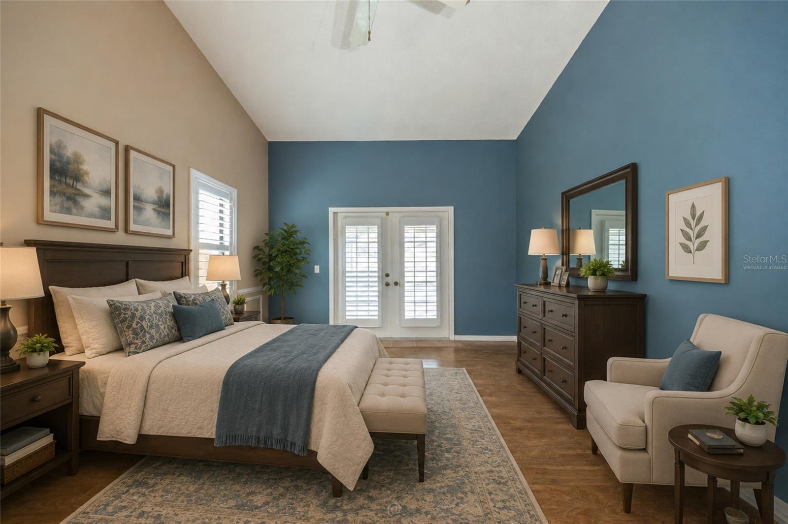 Primary Bedroom - virtually staged - 130 BAYSIDE DR, PALM COAST