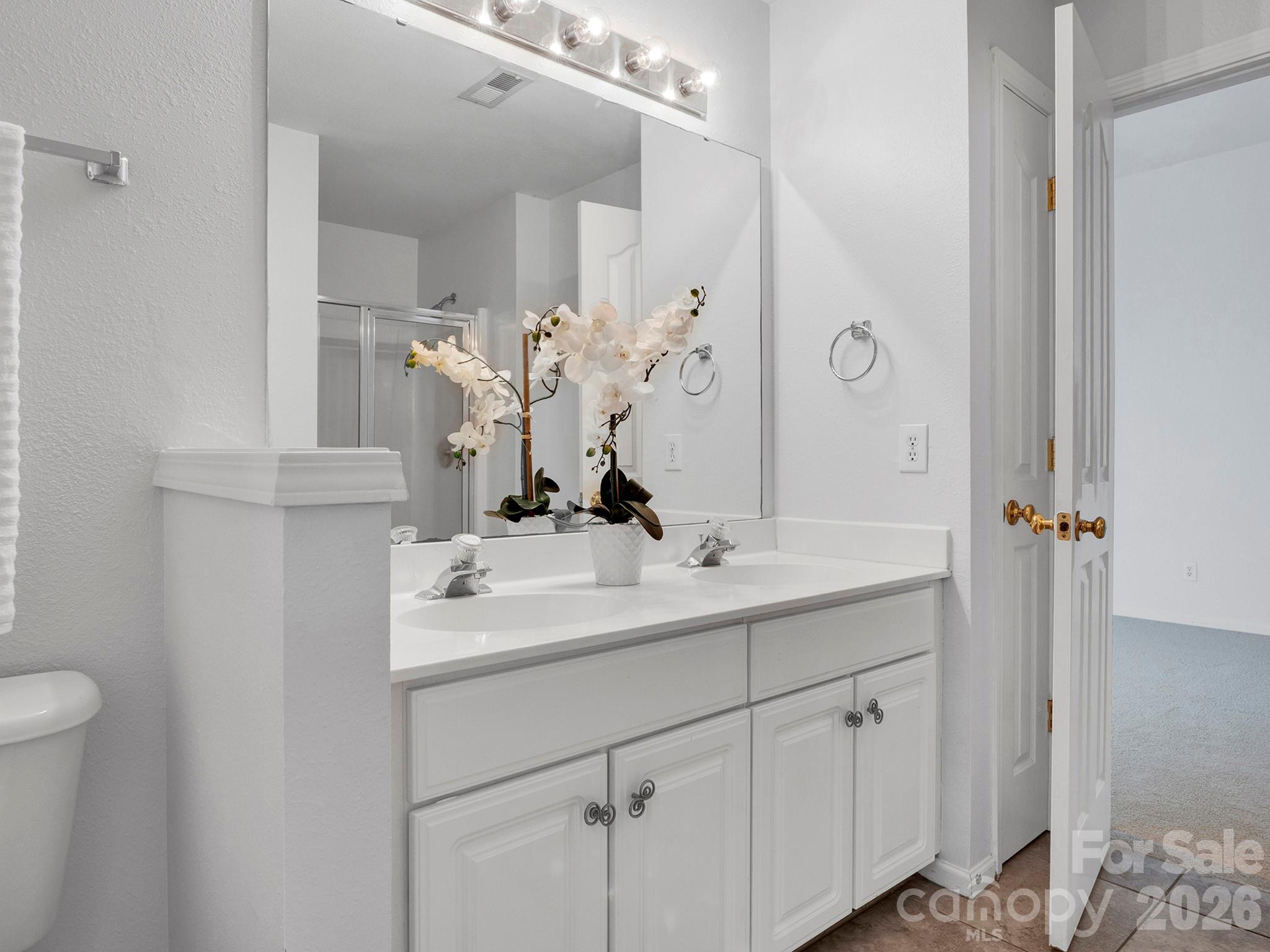 Dual Vanity in primary Bathroom - 10747 Essex Hall Drive, Charlotte