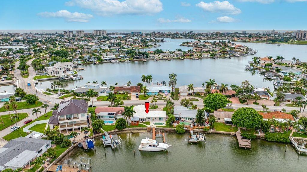 Causeway Isle with aerial view to the beach - 530 79TH ST S, ST PETERSBURG