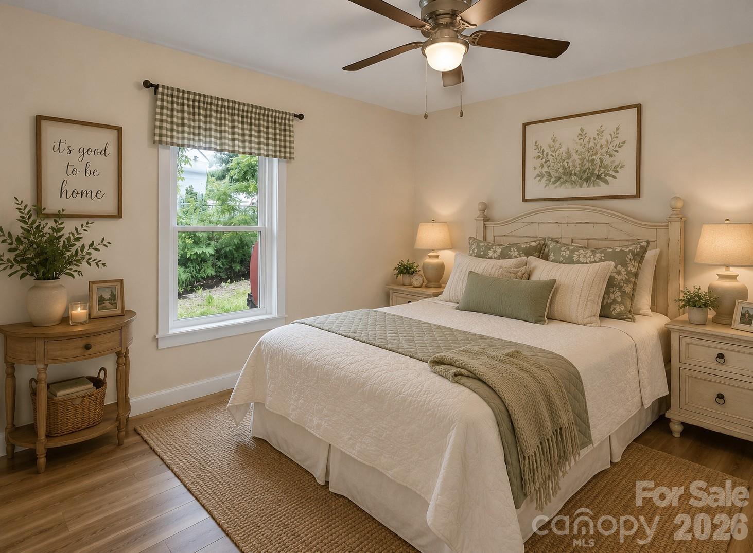 Bedroom Virtually Staged - 492 Riverbend Street, Waynesville