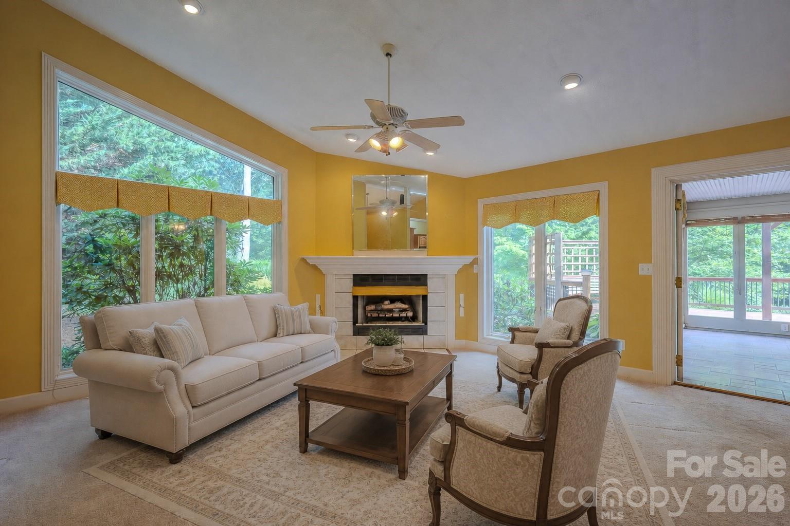 Virtually staged living room - 5 Kari Circle, Candler