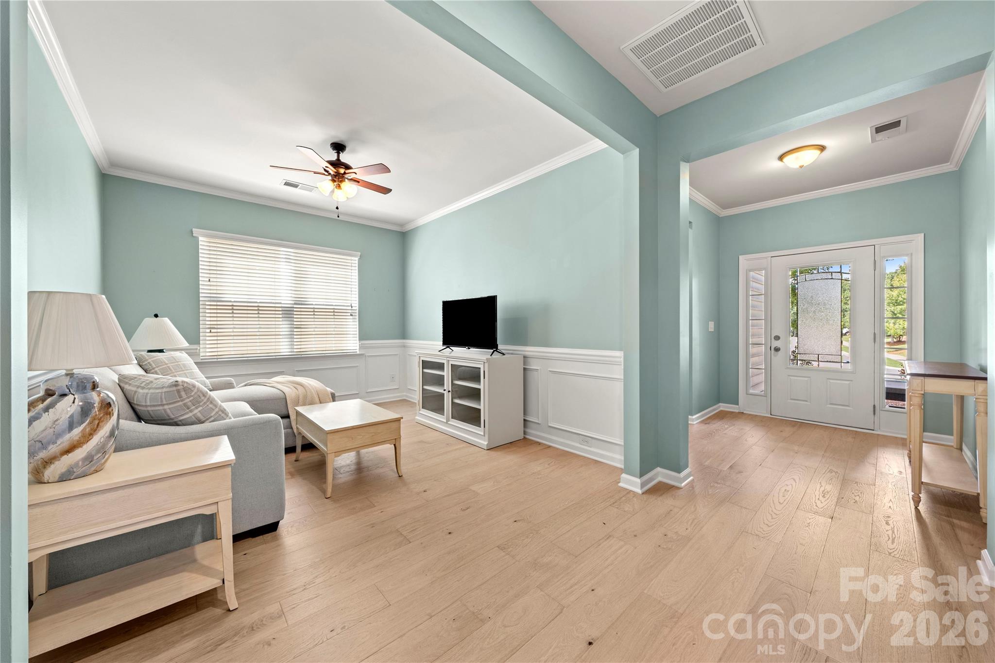 Den with wainscoting - 1601 Deer Meadows Drive, Waxhaw