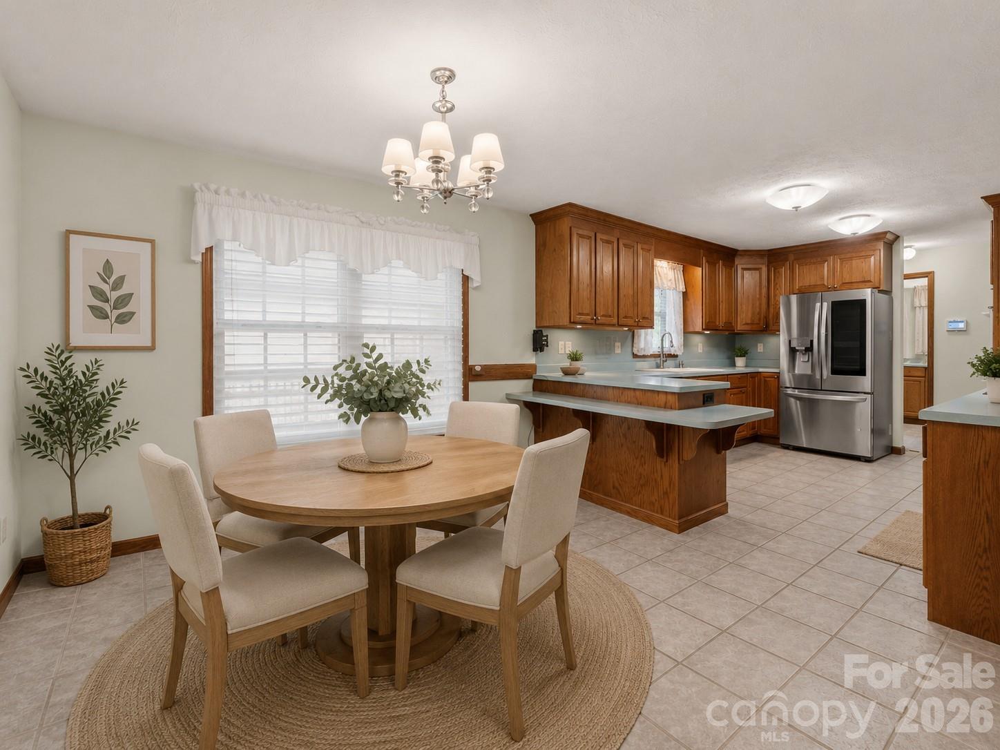 Virtually Staged Dining Area - 476 Jackson Loop Road, Flat Rock