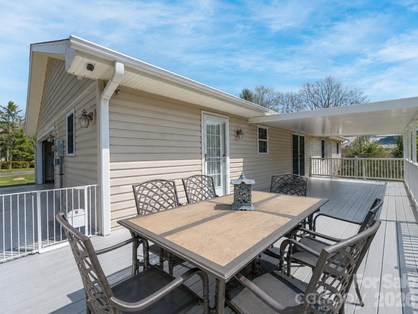 Back Deck with Covered area - 476 Jackson Loop Road, Flat Rock