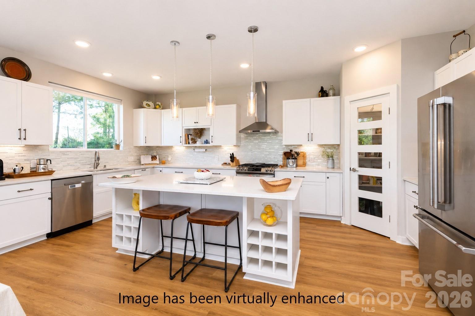 Kitchen - virtually enhanced flooring - 36 Spy Pointe Lane, Fletcher