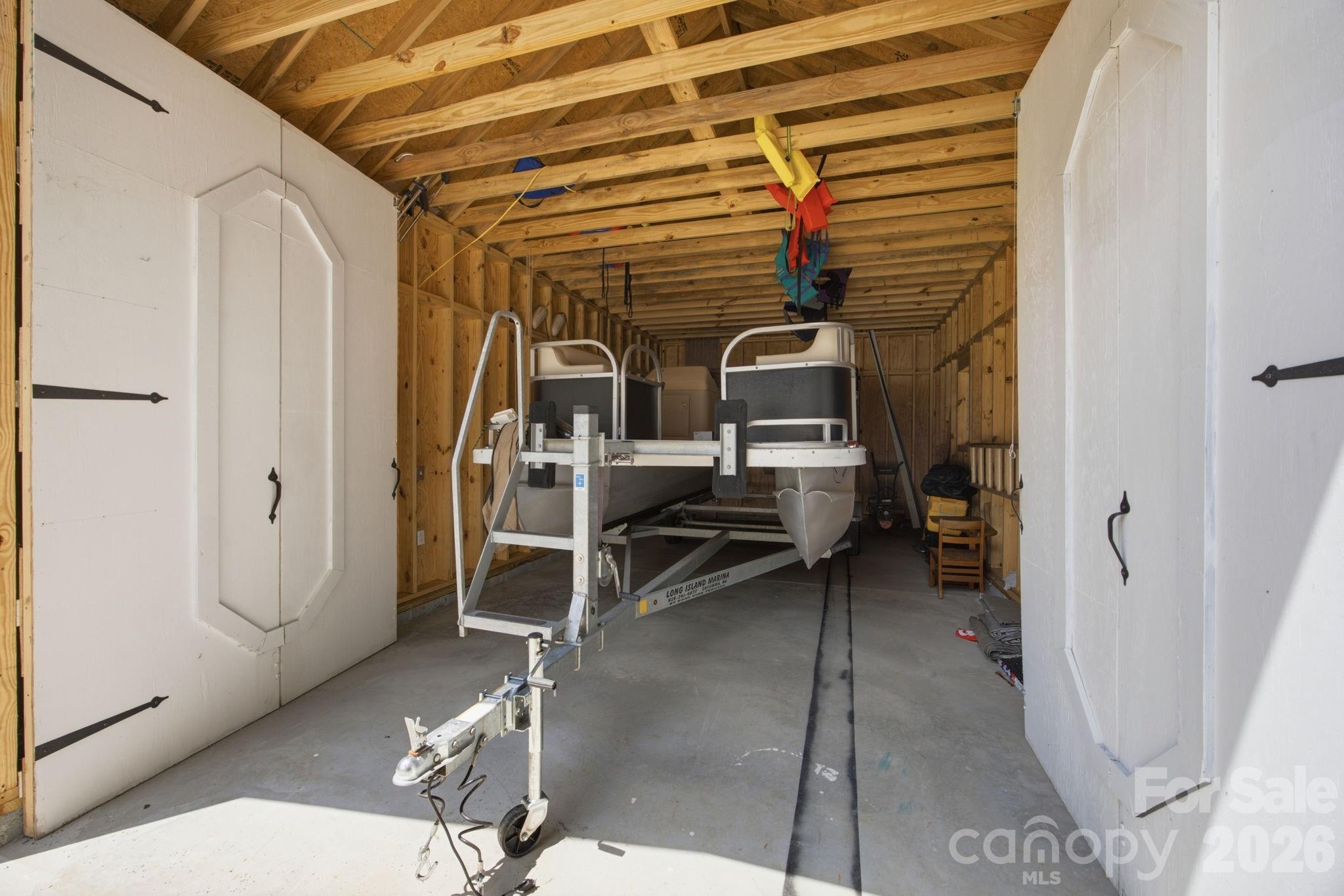 Interior of detached garage/boathouse. - 116 Harbor Ridge Drive, Statesville