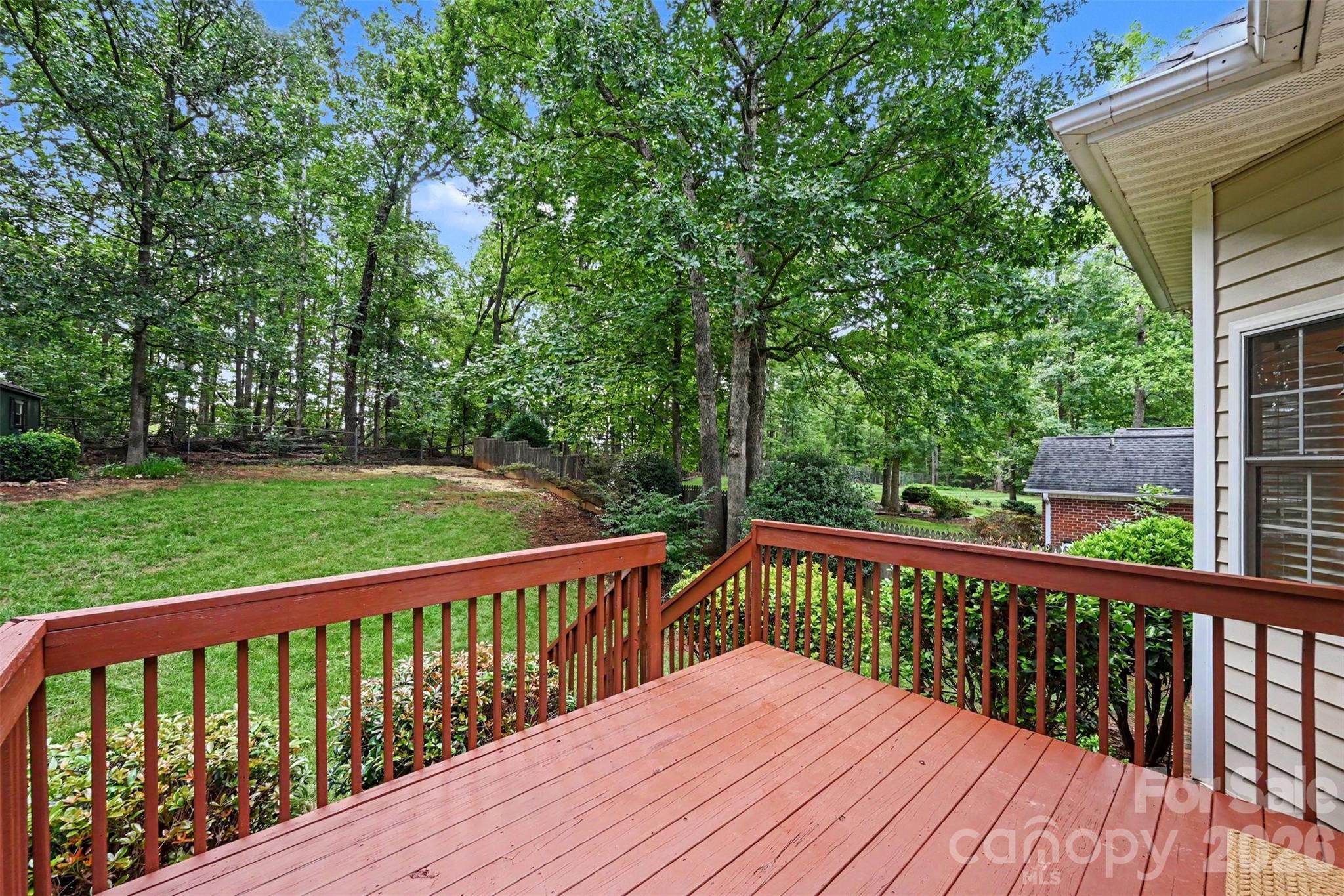 Rear Deck and Backyard - 1928 Twin Ponds Drive, Hickory