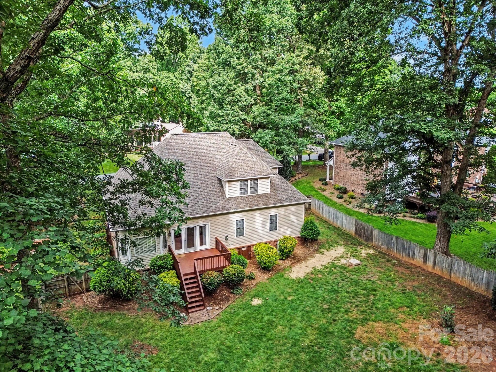 Aerial Rear Exterior - 1928 Twin Ponds Drive, Hickory