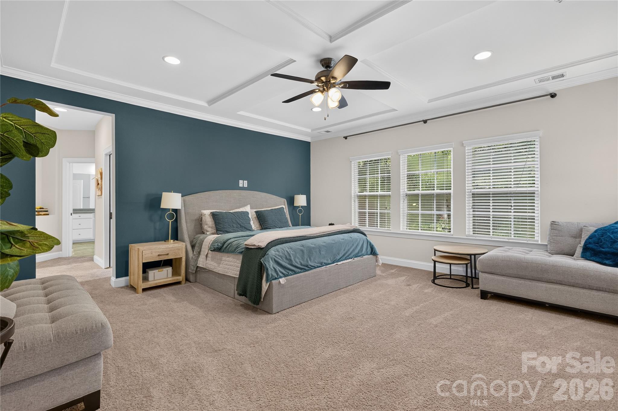 Primary bedroom with two walk-in closets - 1402 Smoketree Court, Waxhaw