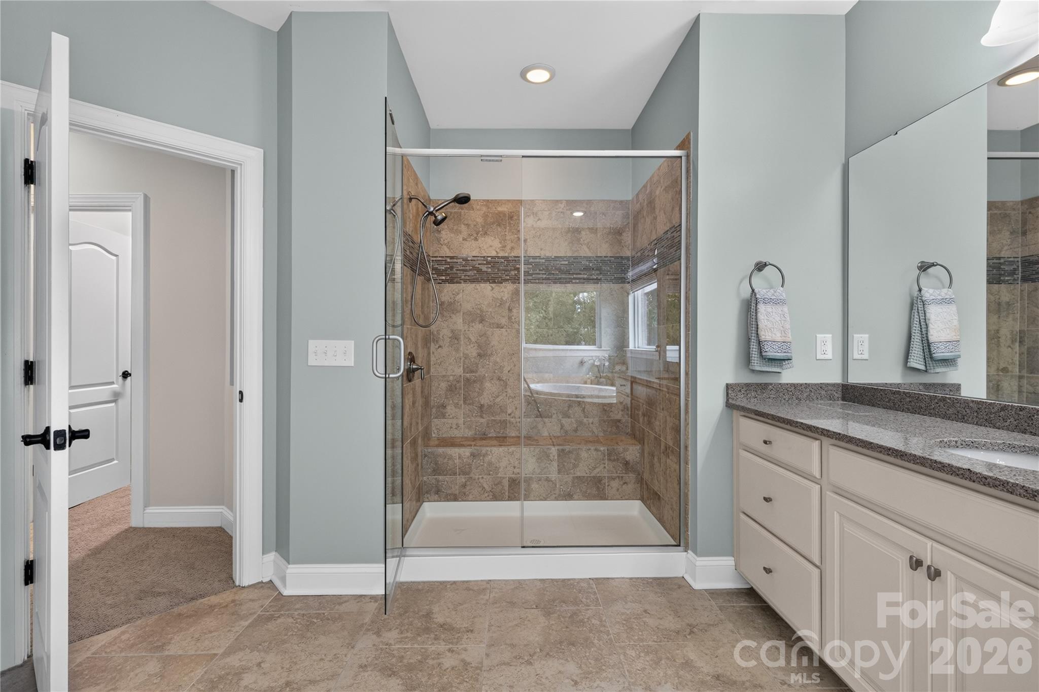 Second Floor Primary Bath Walk In Shower - 1402 Smoketree Court, Waxhaw