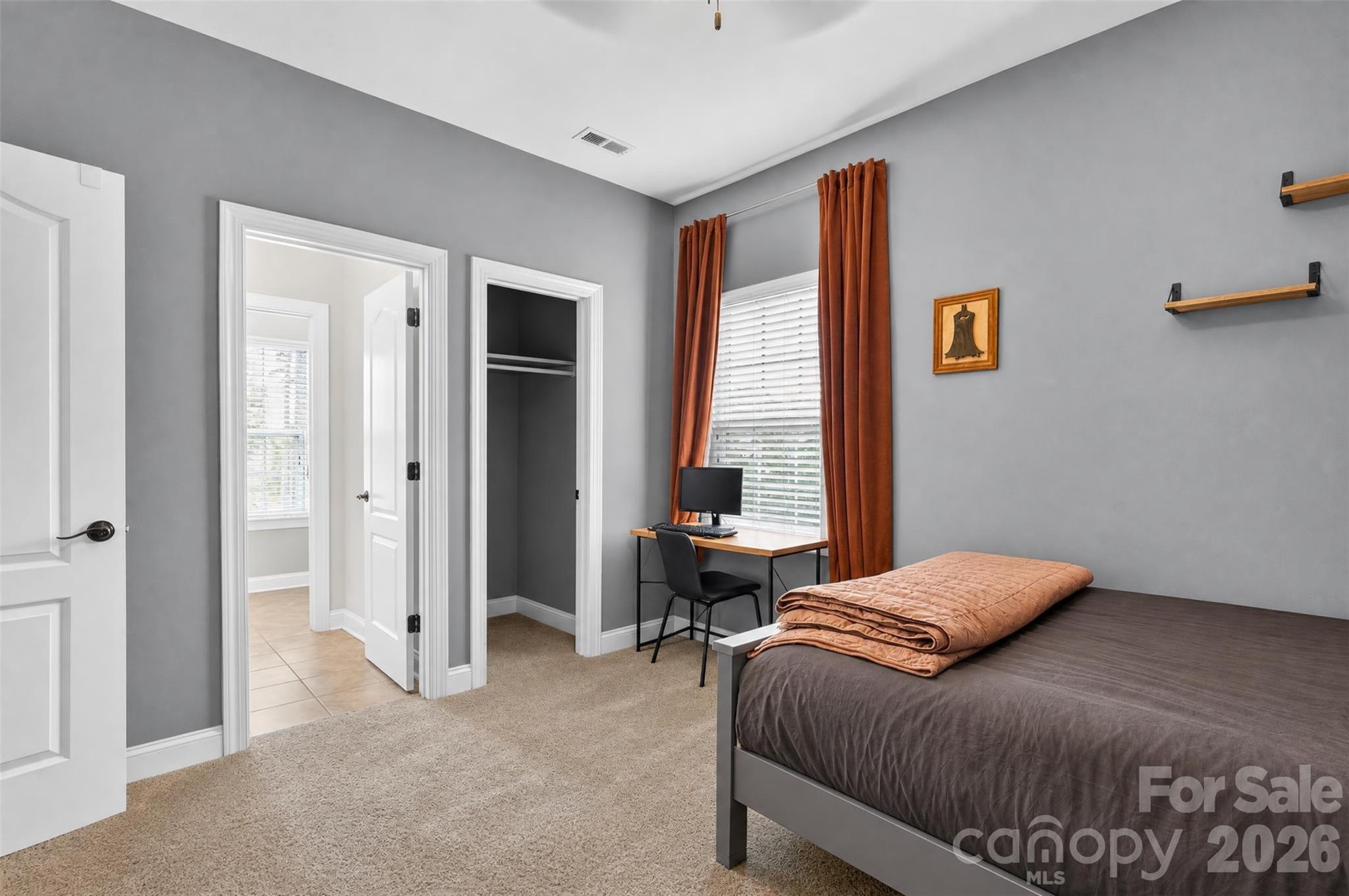 Second Floor Bedroom 3 with Jack and Jill Bath - 1402 Smoketree Court, Waxhaw