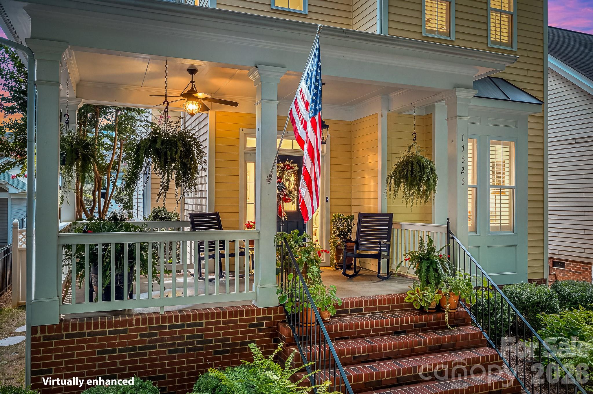 Curb appeal galore and a large front porch to enjoy your spare time anytime of the day. This streret is special as it is extra wide and over looks trees. What a calm spot to sit with morning coffee, an afternoon lemonade and a book or a cool drink in the evening. - 17525 Calverton Road, Huntersville