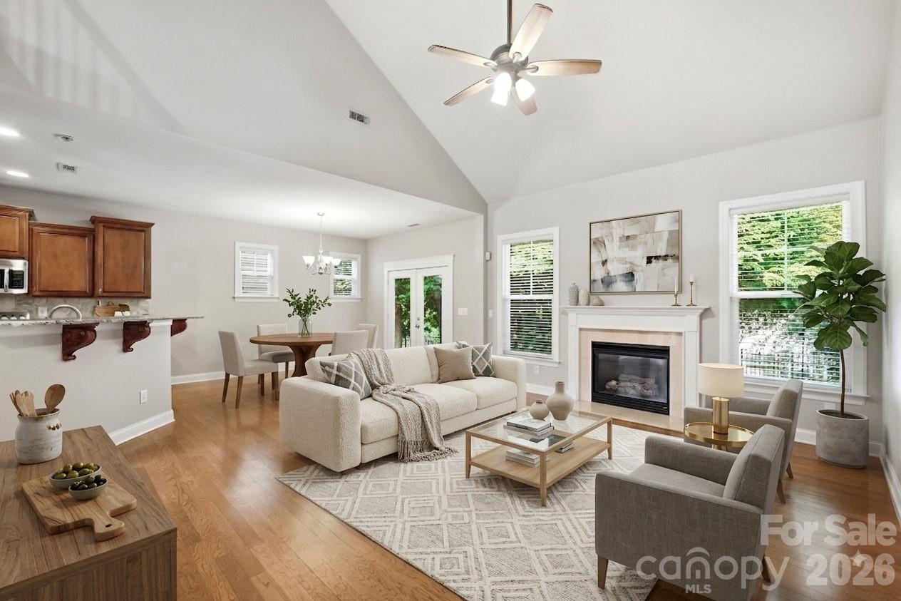 Virtually staged great room - 3016 Connells Point Avenue, Waxhaw