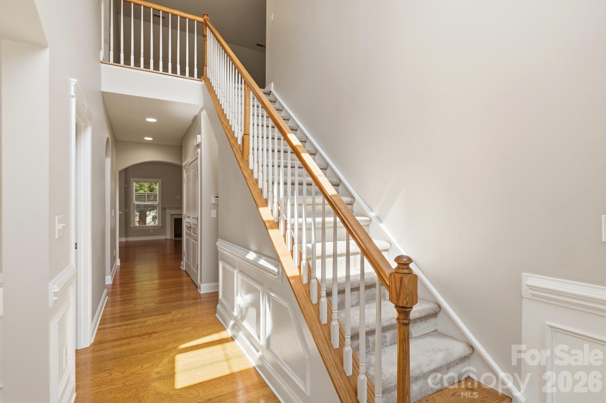 Stairway off of the 2 story foyer - 3016 Connells Point Avenue, Waxhaw