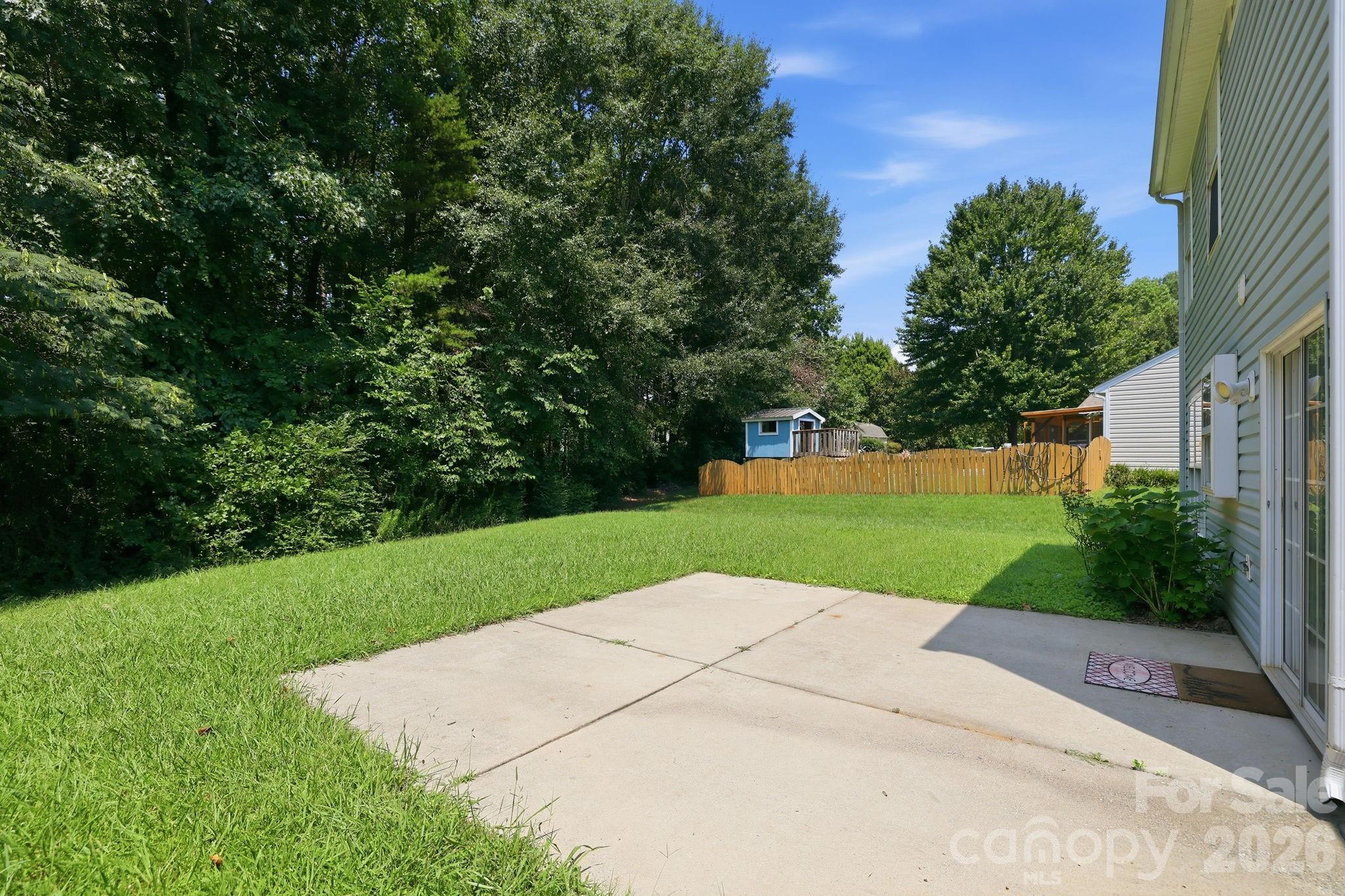 Flat Tree Lined Backyard - 1406 Juniper Hills Lane, Indian Land