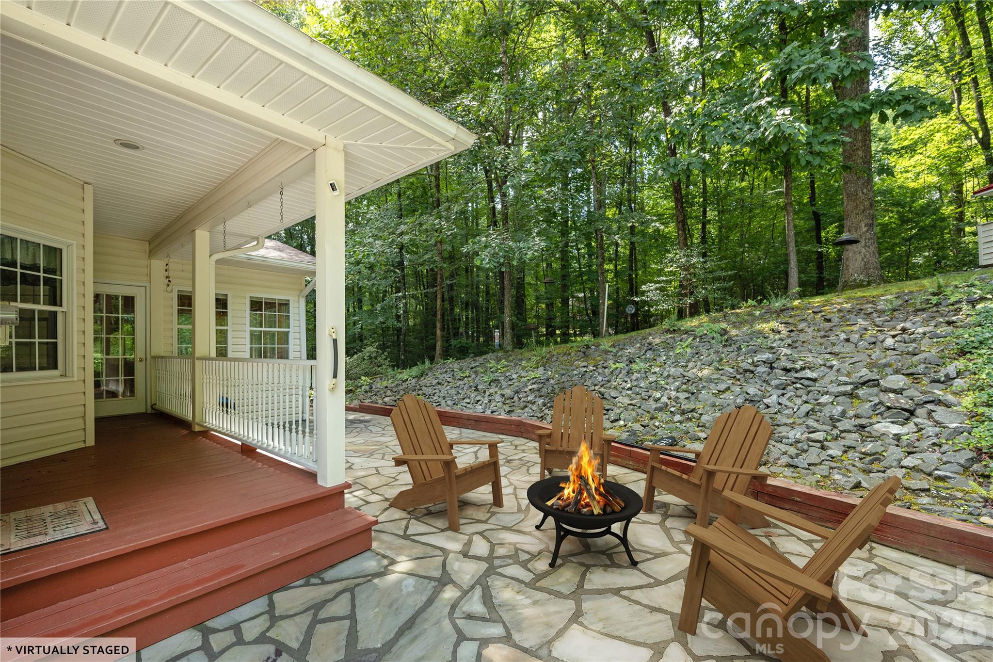 Side porch and patio - 1043 Berea Church Road, Hendersonville