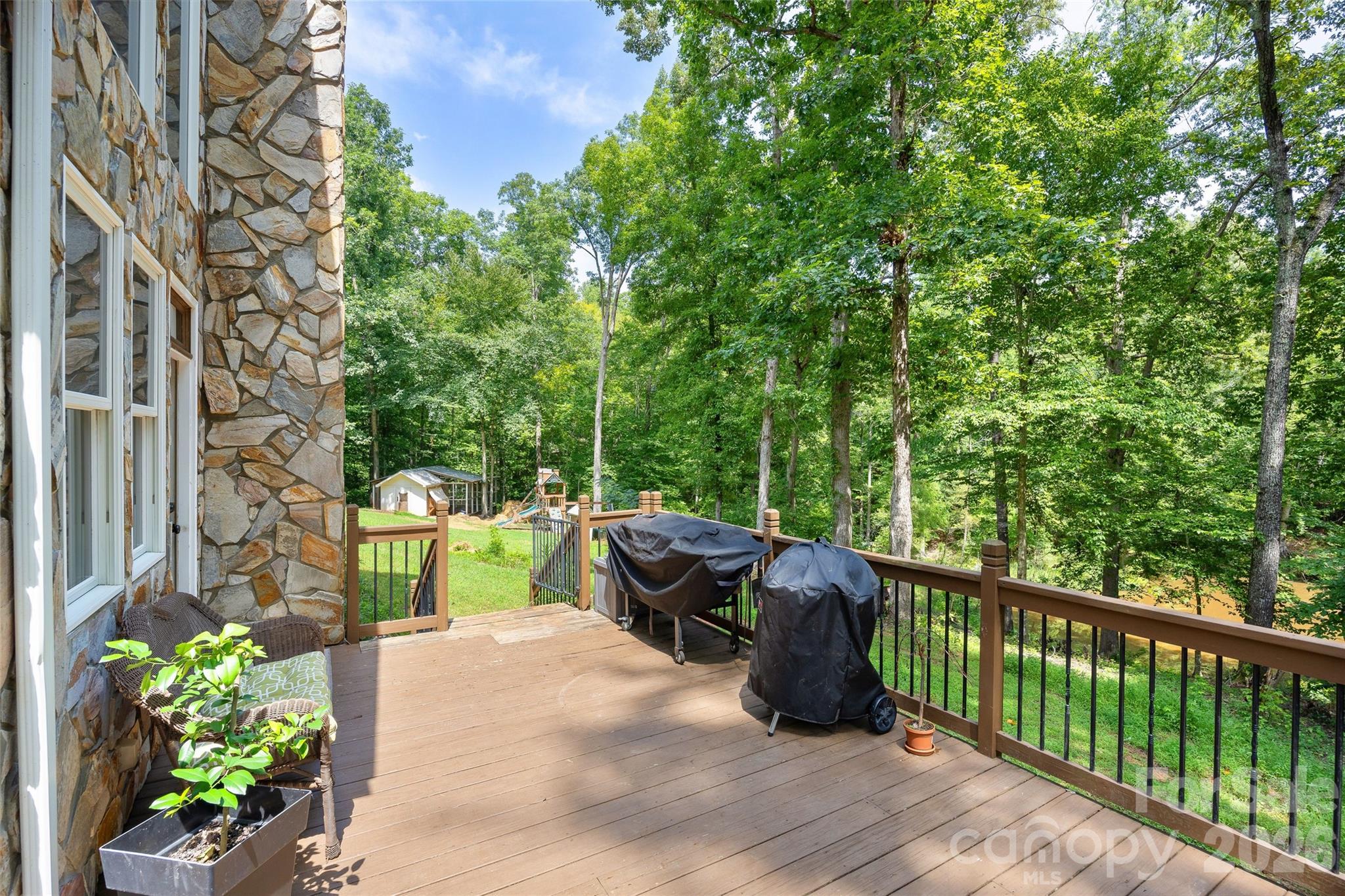Deck with view of Pond and Full Privacy - 7105 Old Ridge Road, Waxhaw