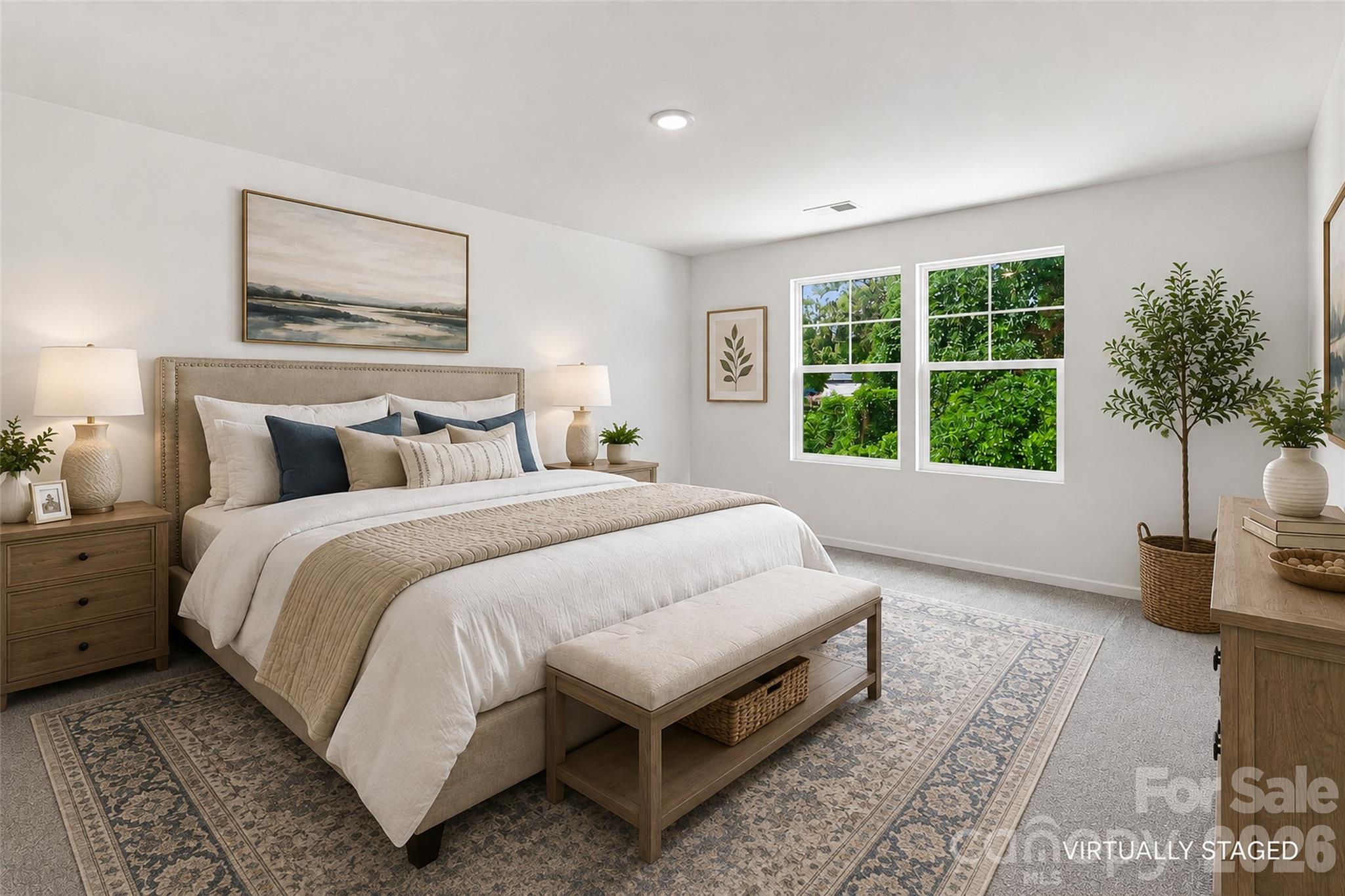 Virtually Staged Primary Bedroom - 2604 Greencrest Lane, Statesville