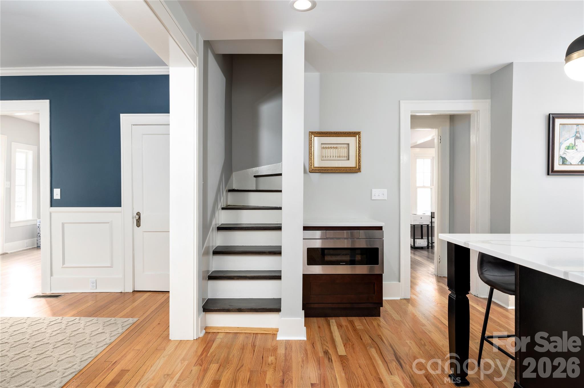 Butler stair case to upper level - 55 Edgemont Road, Asheville
