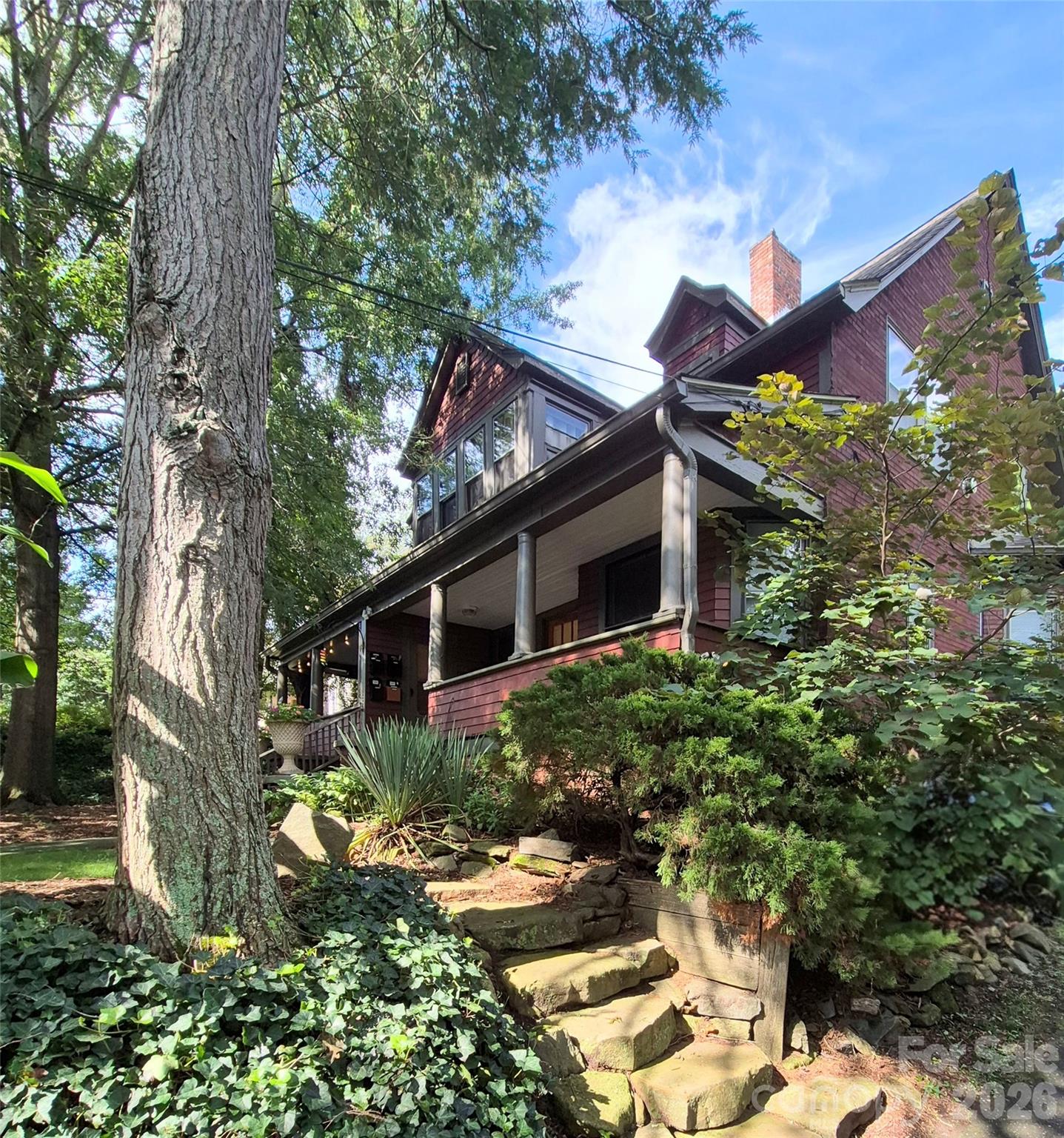 Stone steps from driveway - 41 Panola Street, Asheville