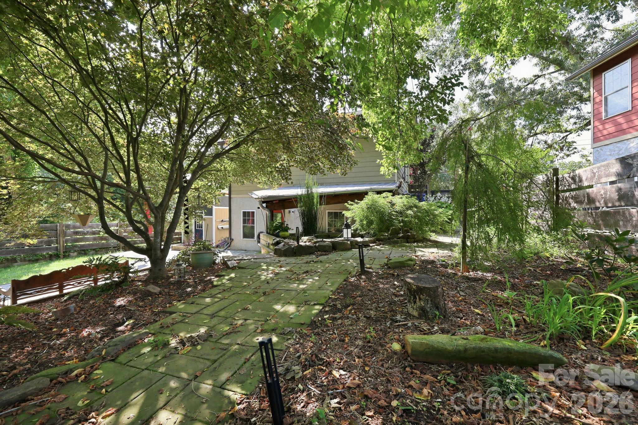 Water feature with walking path - 146 Courtland Avenue, Asheville