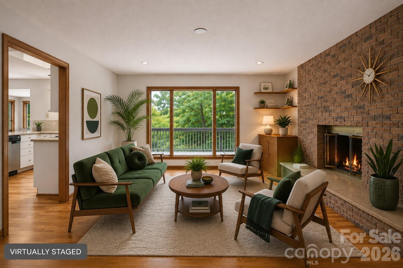 Virtually staged living area - 1105 High Vista Drive, Mills River