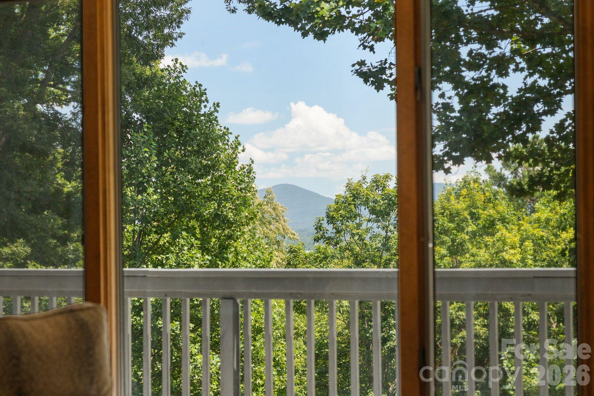 Summer peek-a-boo views from the eat-in kitchen area - 1105 High Vista Drive, Mills River