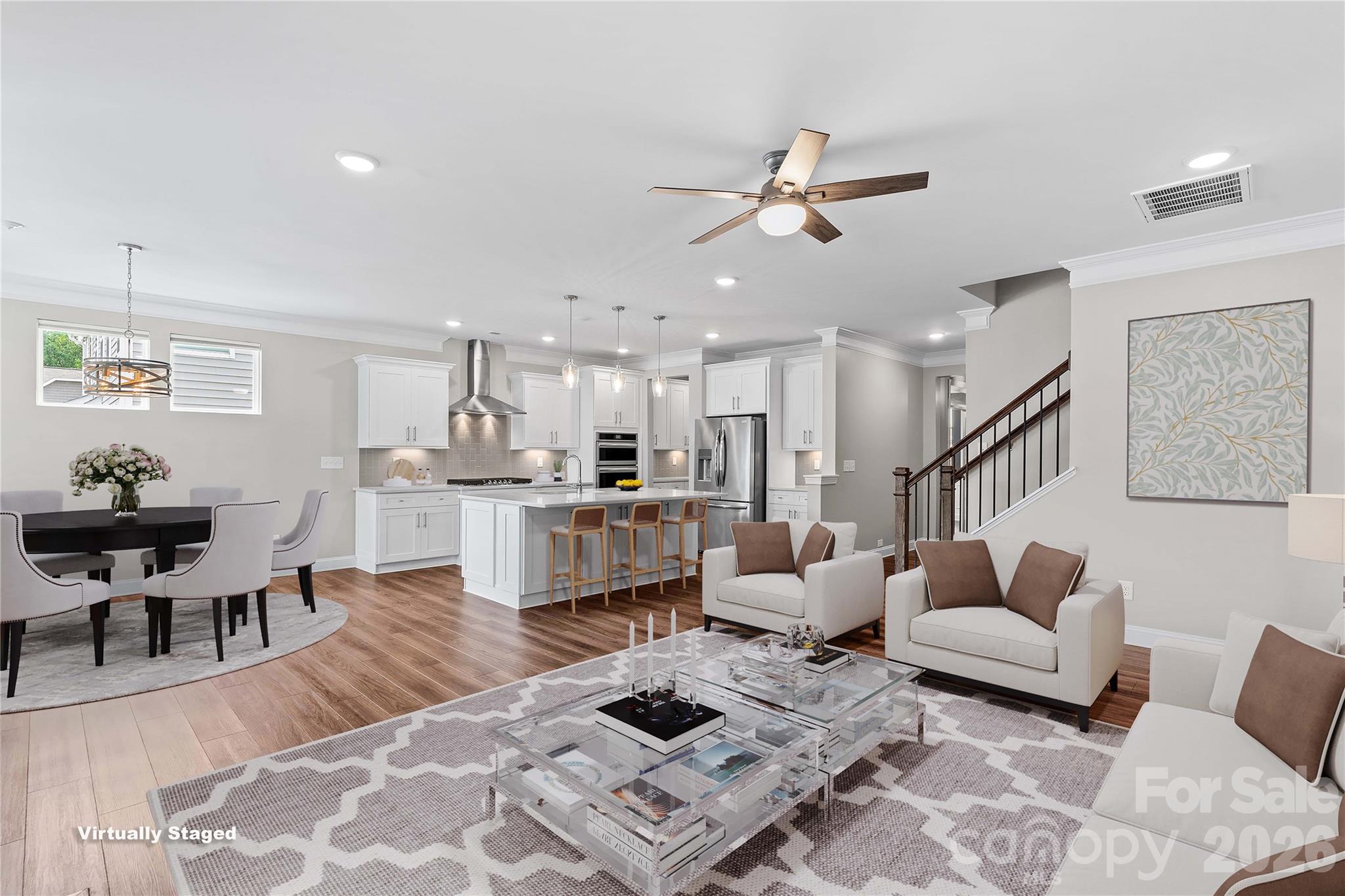 Great Room, Dining Area, Kitchen - 117 Farrier Lane, Statesville