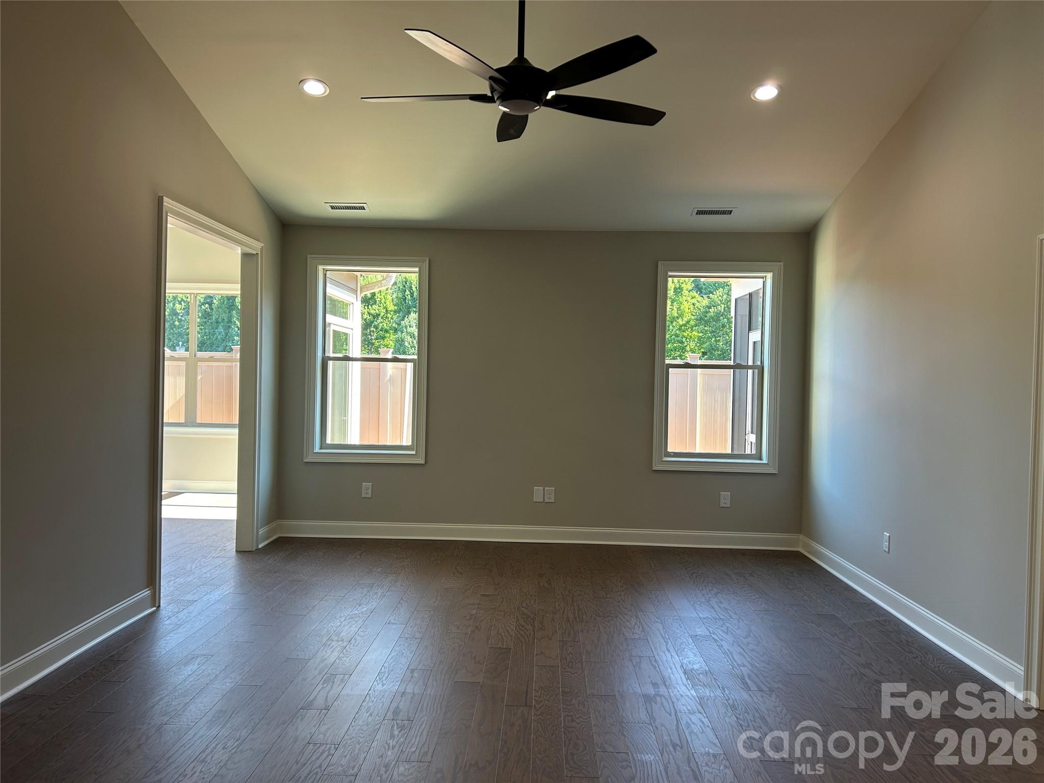 view from entry to living space and entry to kitchen on left. - 831-A Wynnshire Drive, Hickory