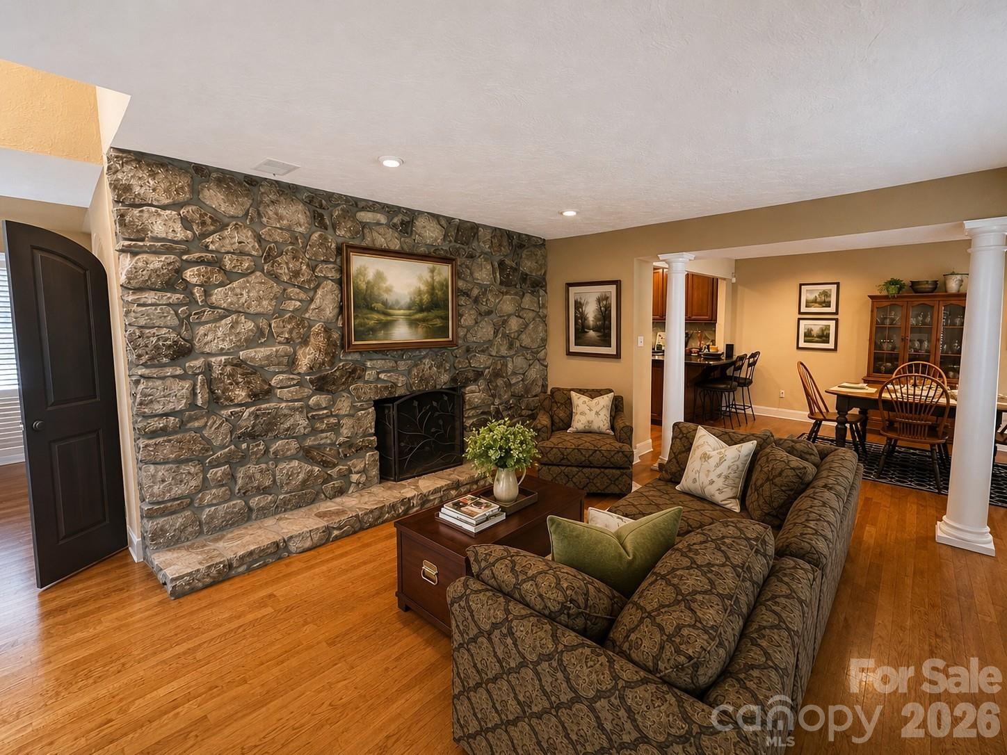 Living room open to breakfast room - 4821 Elmhurst Drive NE, Hickory