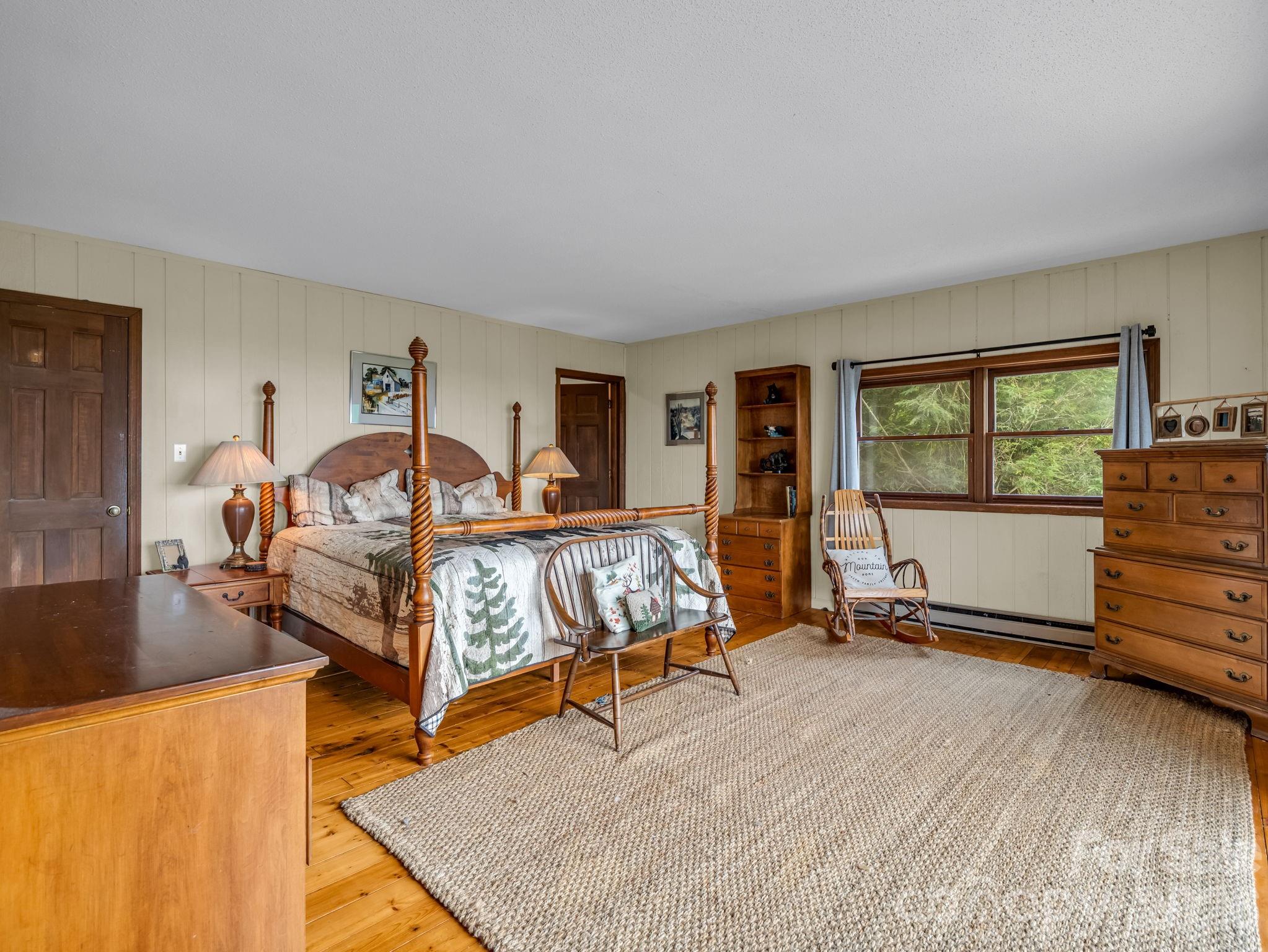 Primary bedroom on main level/top floor - 179 Sarvis Lane, Mars Hill
