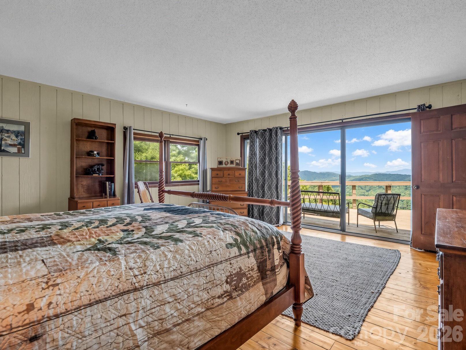 Primary bedroom on main level/top floor - 179 Sarvis Lane, Mars Hill
