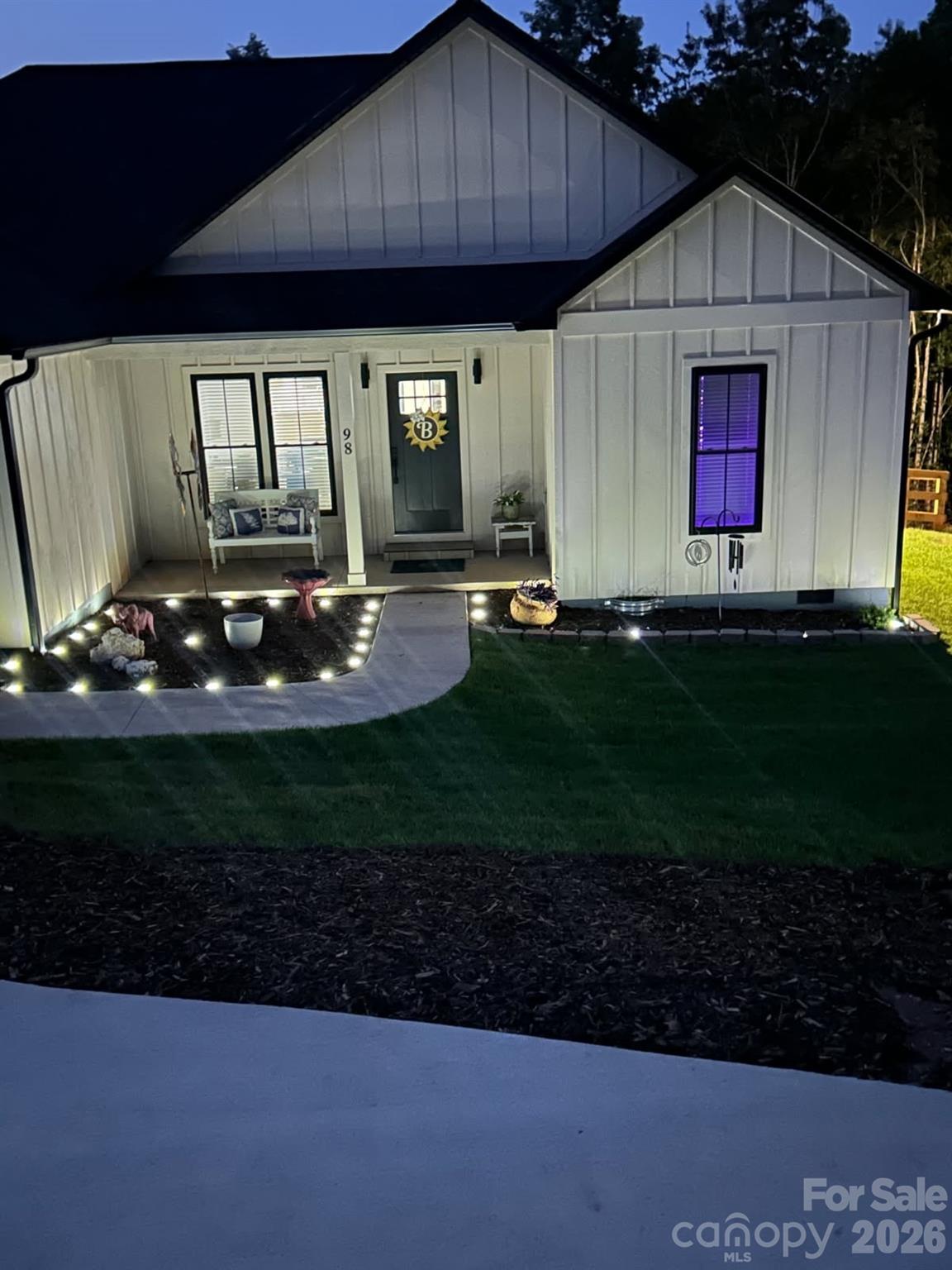 Front Porch area with it's special effect lighting at night! Very pleasant! - 98 Lexxi Lane, Tryon
