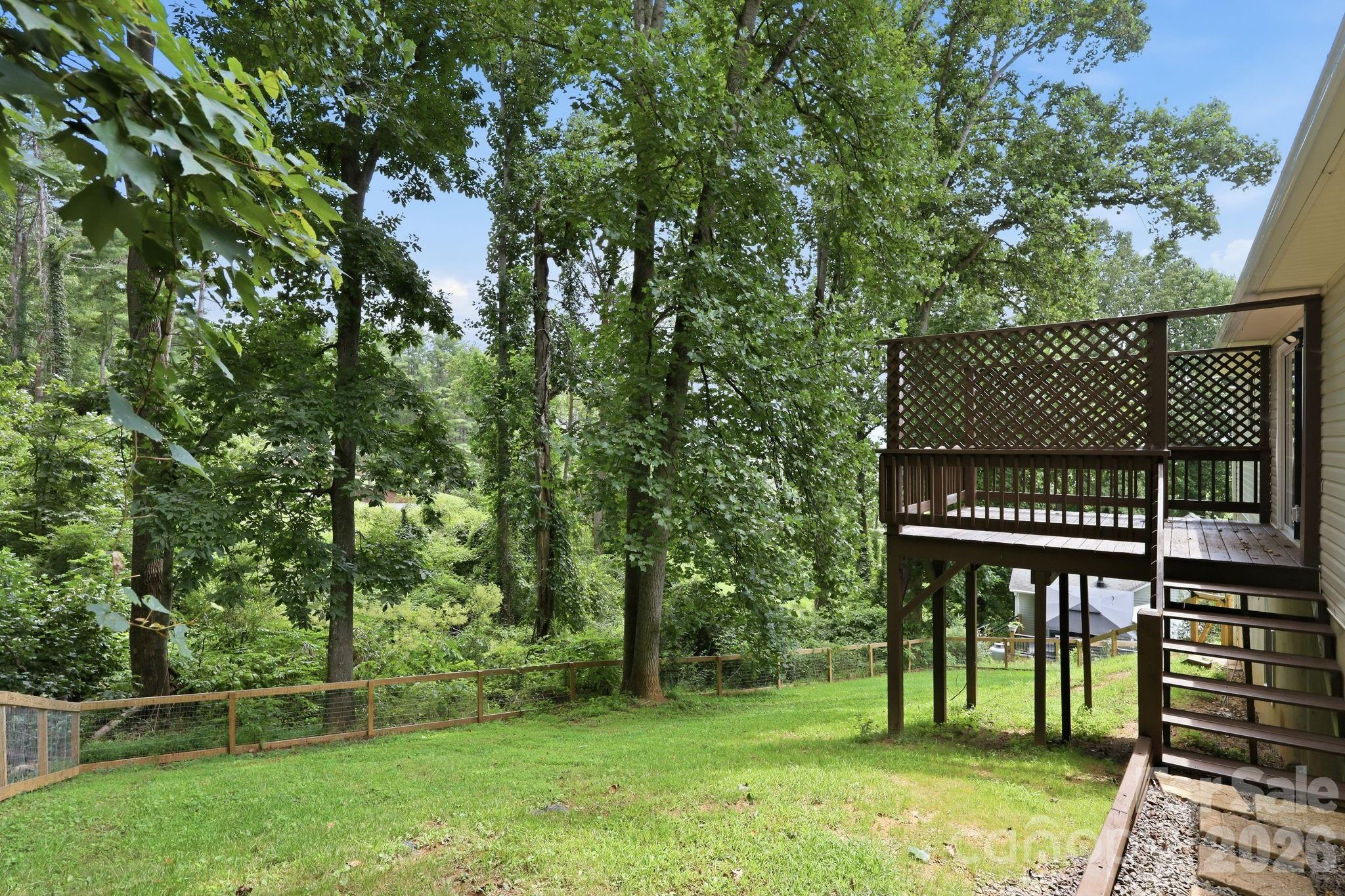 Shady backyard - 16 Westwood Drive, Candler