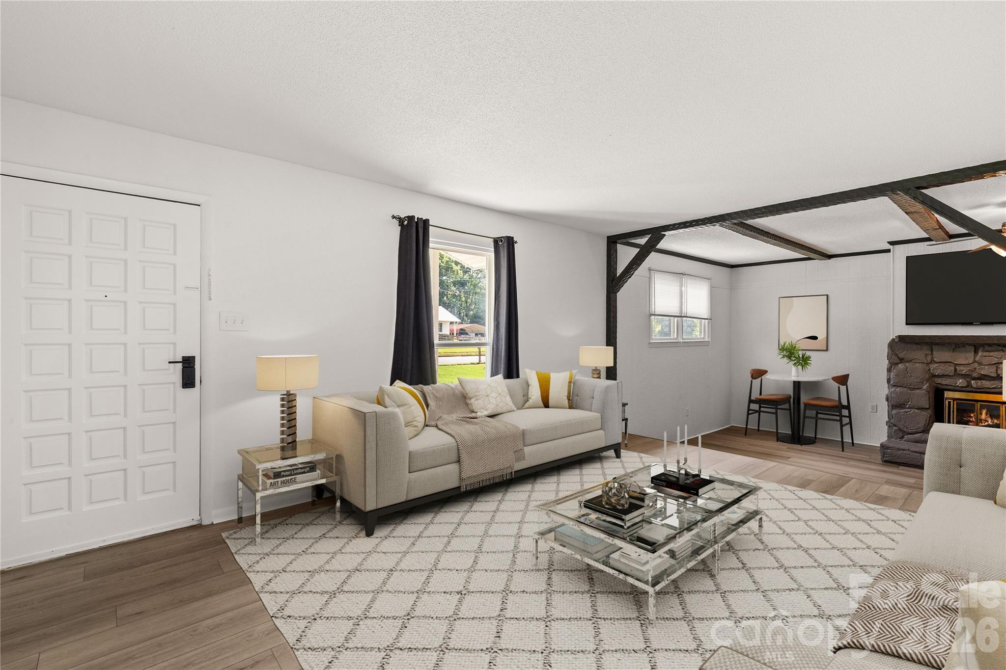 Virtually staged living room - 755 Emorywood Lane, Rock Hill