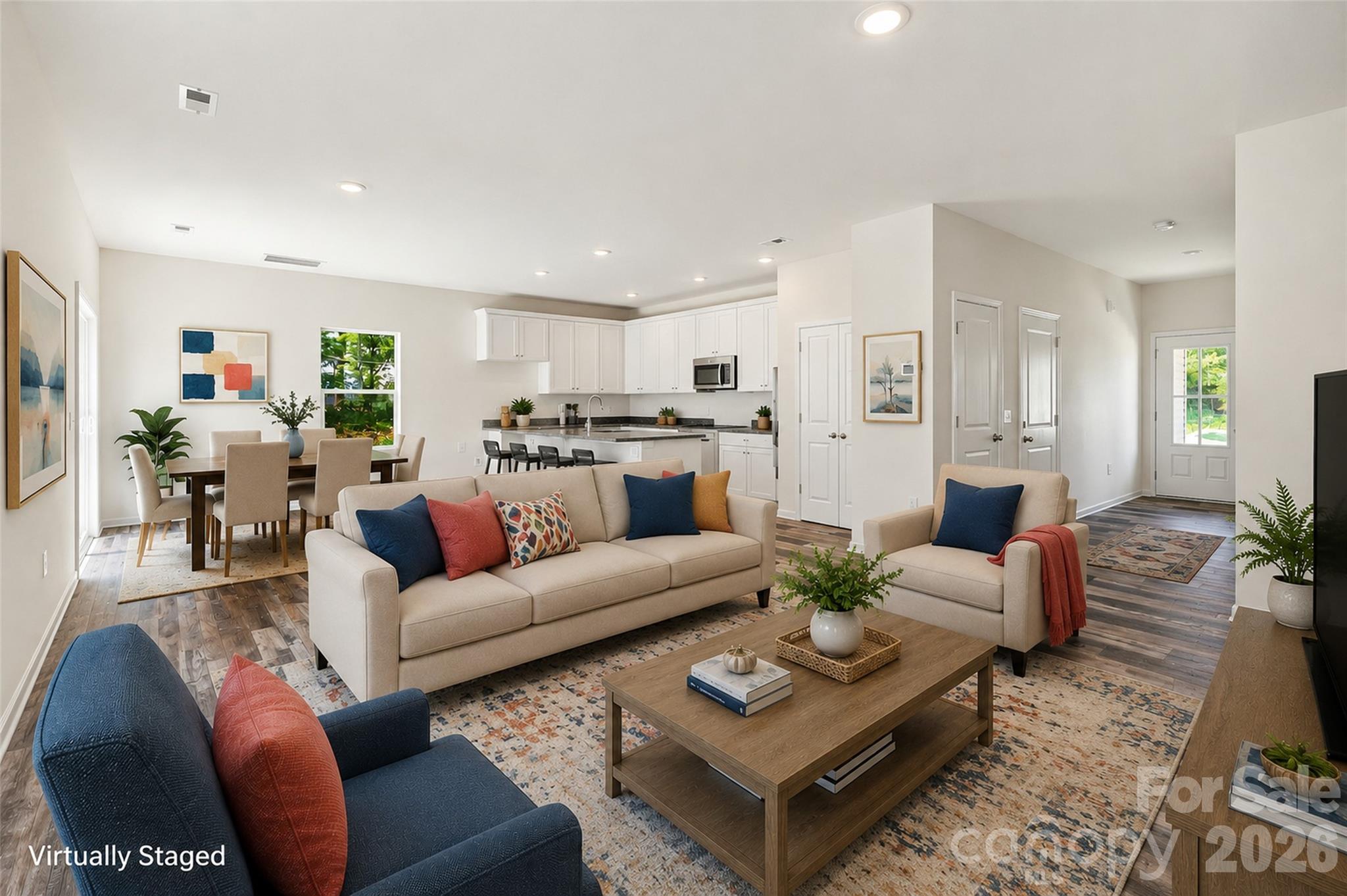 Virtually Staged Living Area and Breakfast Area - 837 Old Mountain Road, Statesville