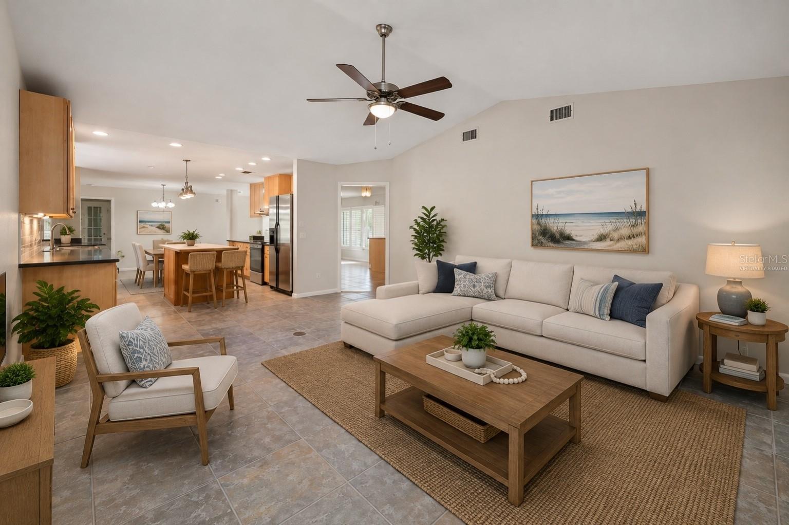 Virtually staged Family Room. - 17356 GULFSPRAY CIR, PORT CHARLOTTE