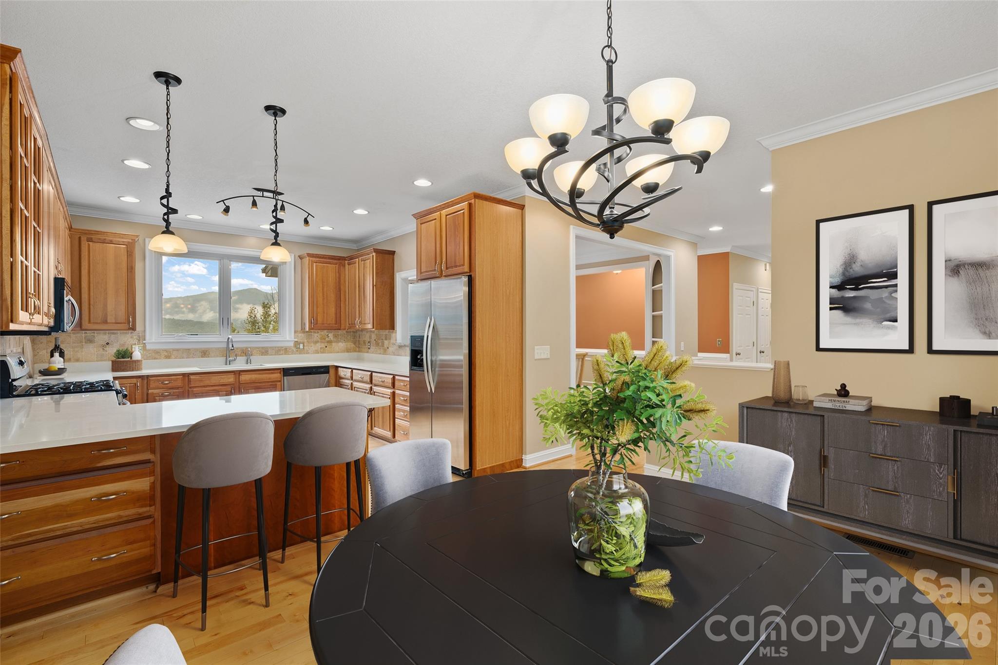 Breakfast Nook Virtually Staged - 23 Clear Vista Drive, Asheville