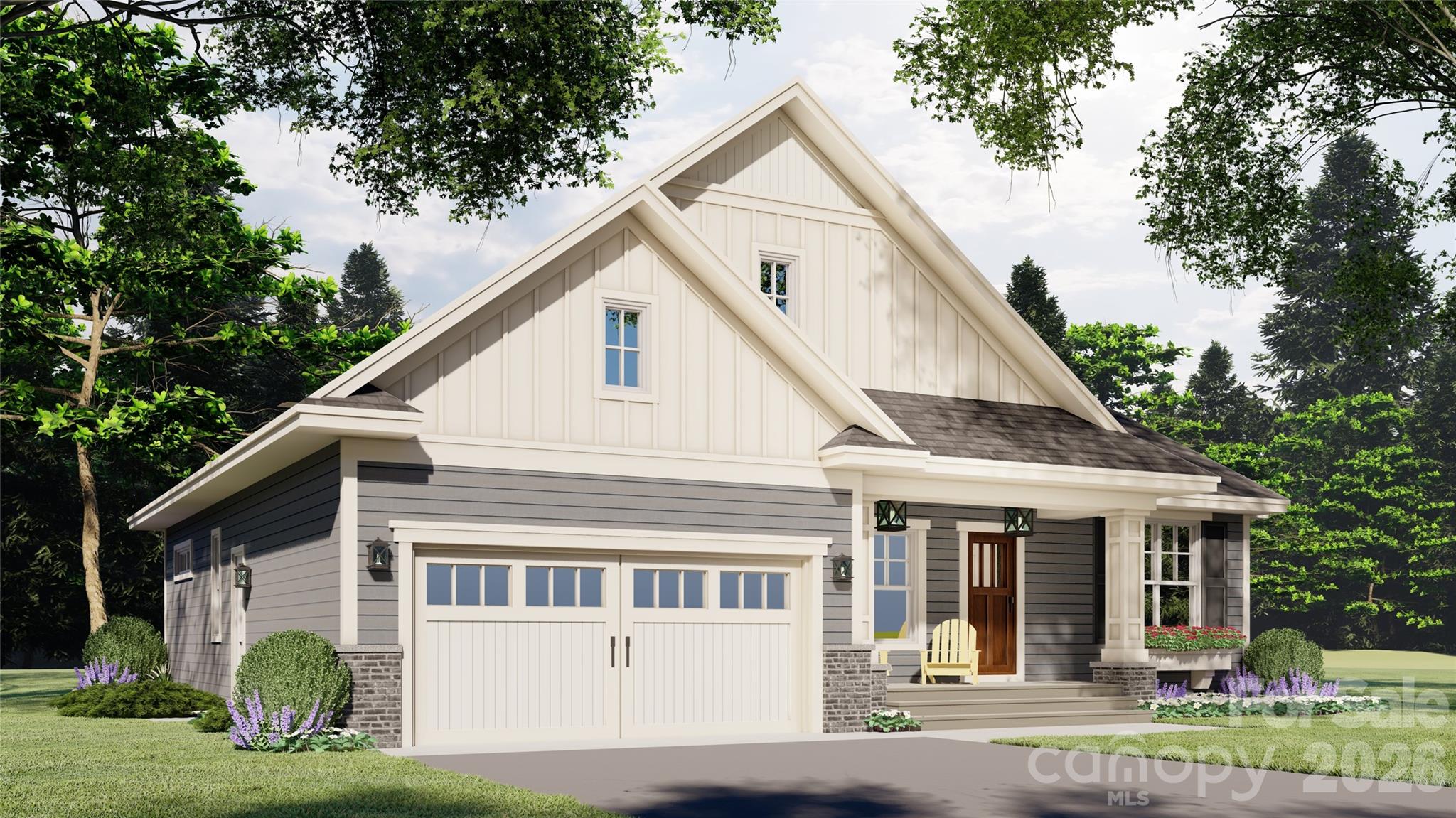 Garage & Front Elevation-Rendering courtesy of Royal Oaks Design. - 166 Williams Meadow Loop, Hendersonville