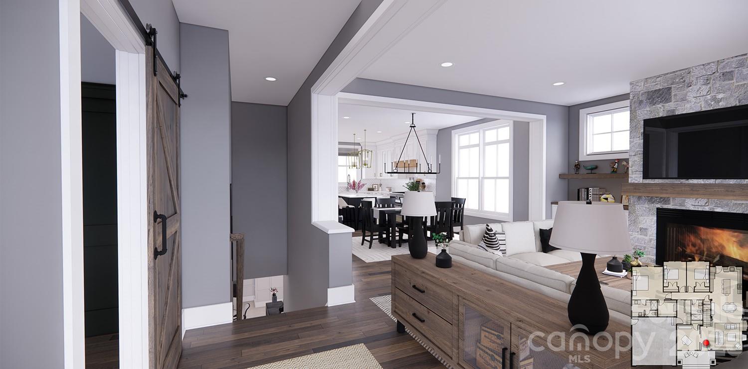 Open-Concept Living-Rendering courtesy of Royal Oaks Design. - 166 Williams Meadow Loop, Hendersonville