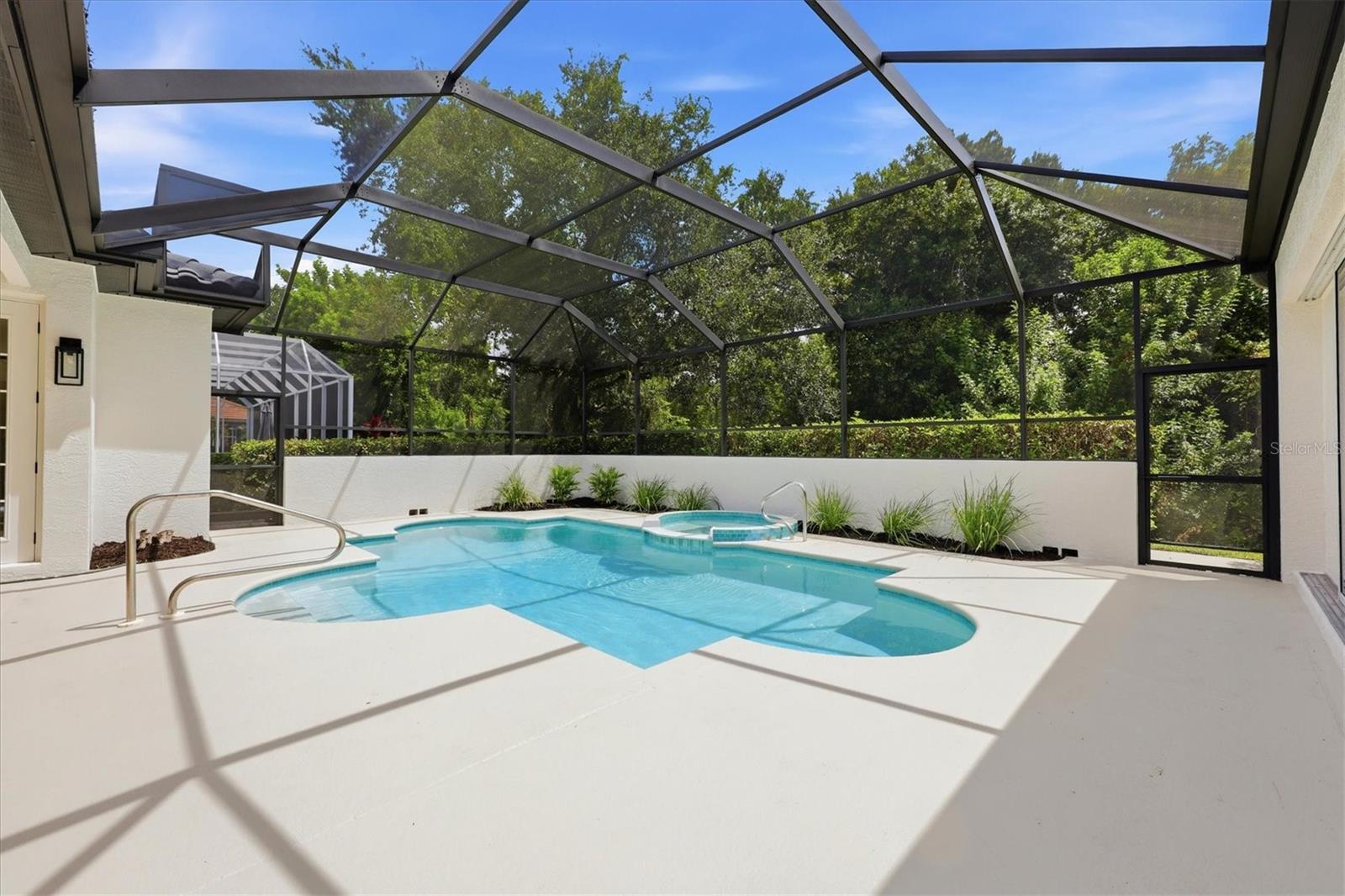 Pool and Spa-resurfaced with New Waterline Tile - 7825 WILTON CRESCENT CIR, BRADENTON