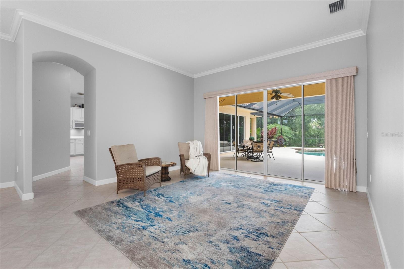 Formal Living Room with Sliders to Pool - 6803 COYOTE RIDGE CT, BRADENTON