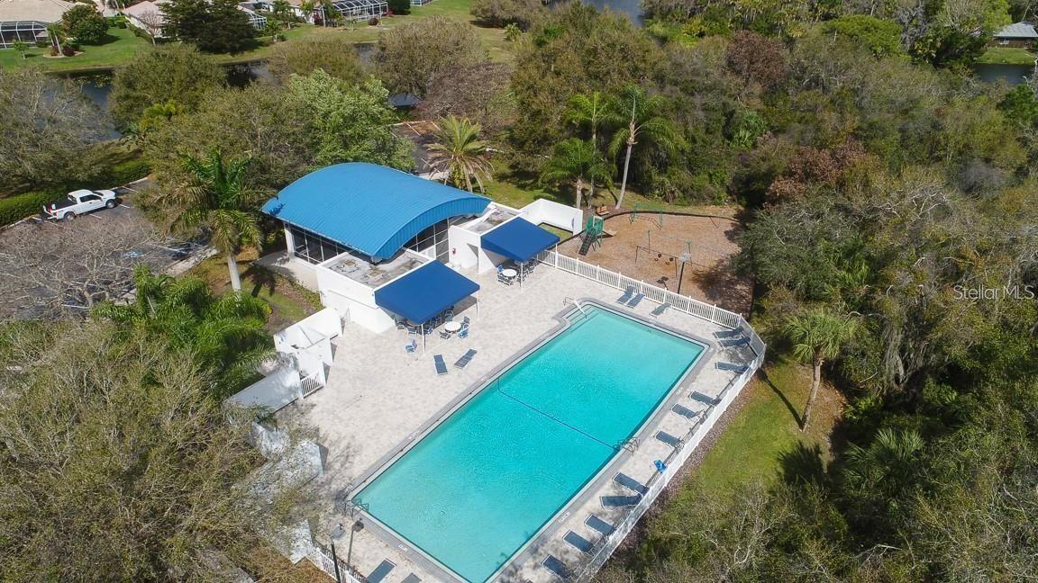 Aerial View Community Pool - 6803 COYOTE RIDGE CT, BRADENTON