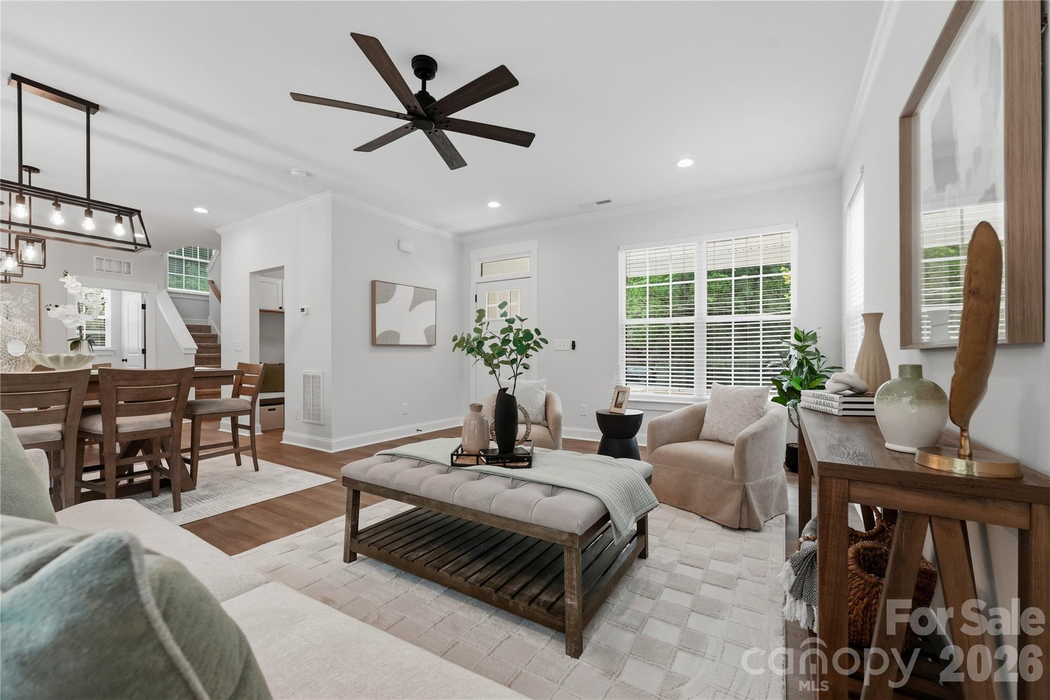 Open floor plan, with dining area. - 14133 Woodhurst Lane, Mint Hill